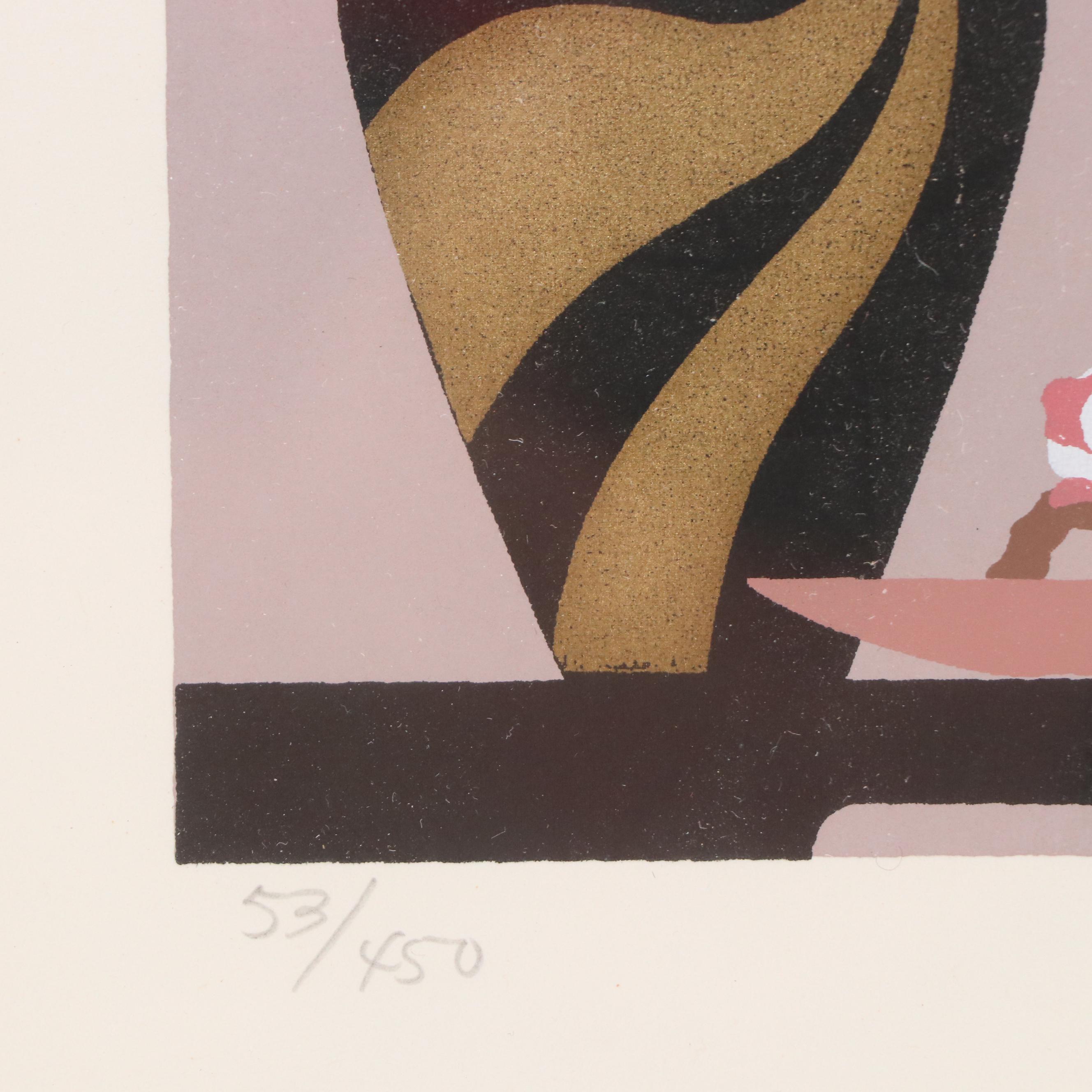 Edward Lee Floral Still Life Serigraph, Late 20th Century