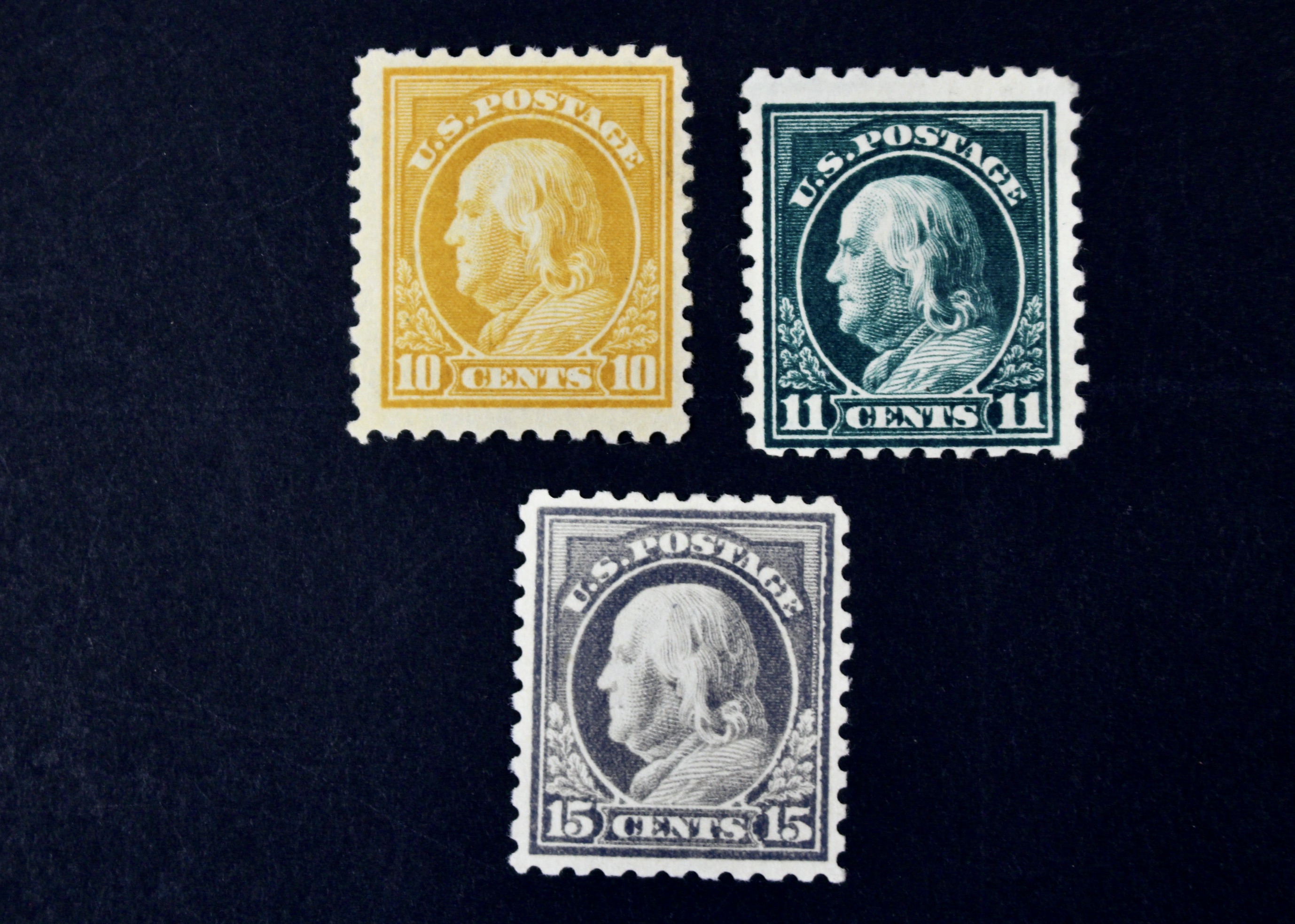 Nine Mint Condition Regular Issue U.S. Stamps, 1916