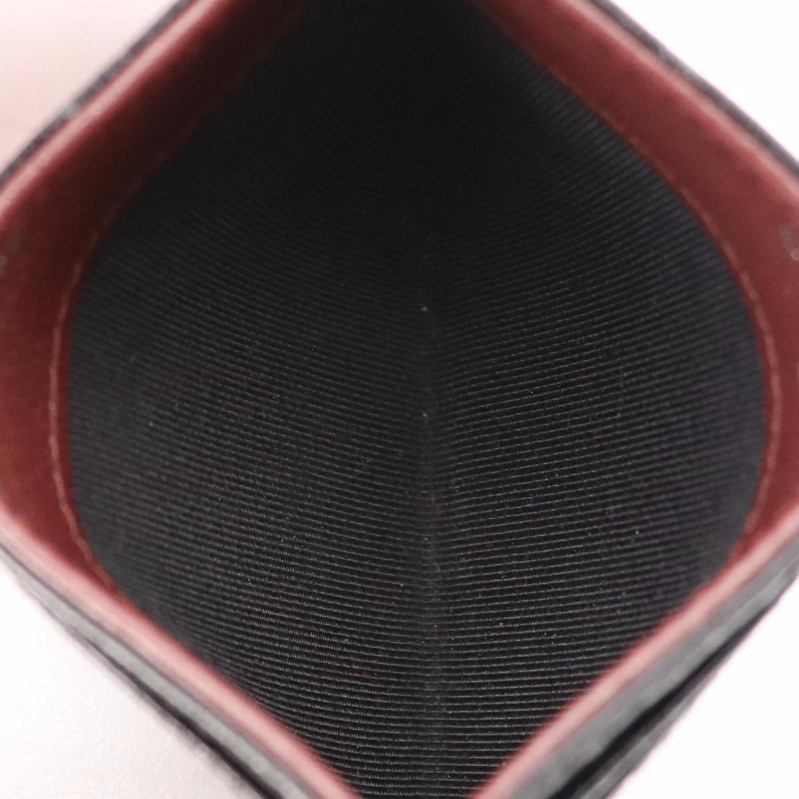 Chanel Quilted Leather Card Case with Burgundy Accents