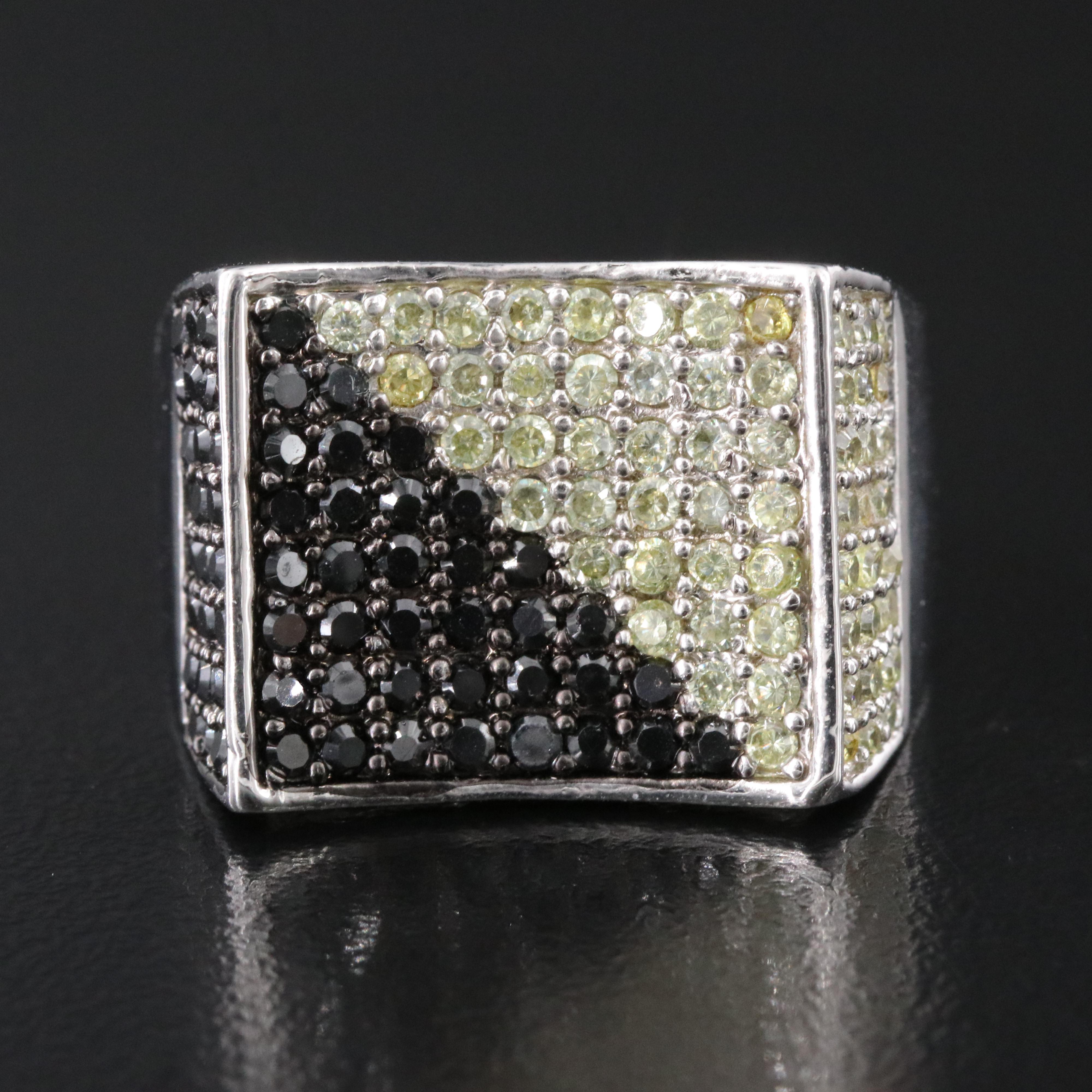 Sterling CZ Concave Ring