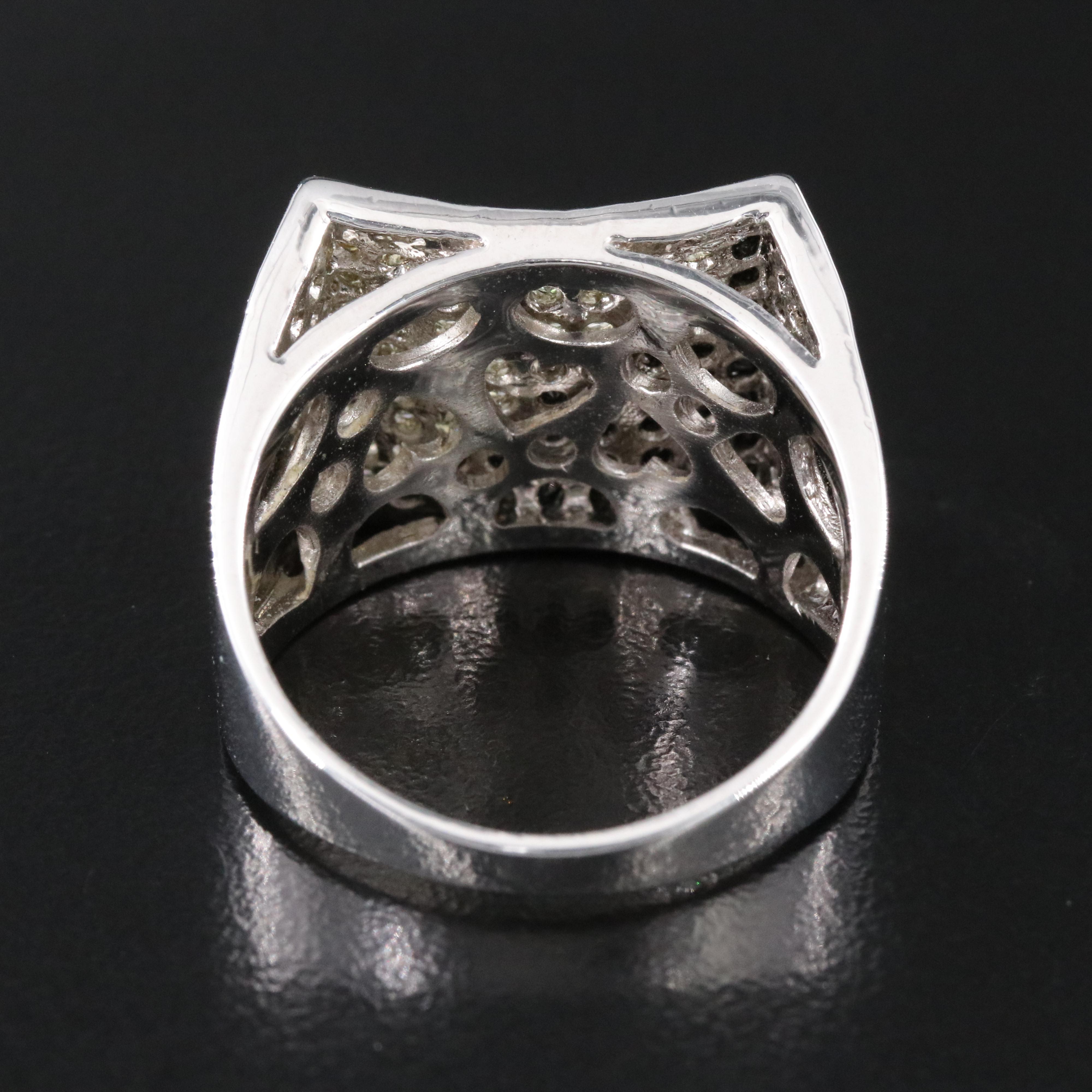 Sterling CZ Concave Ring