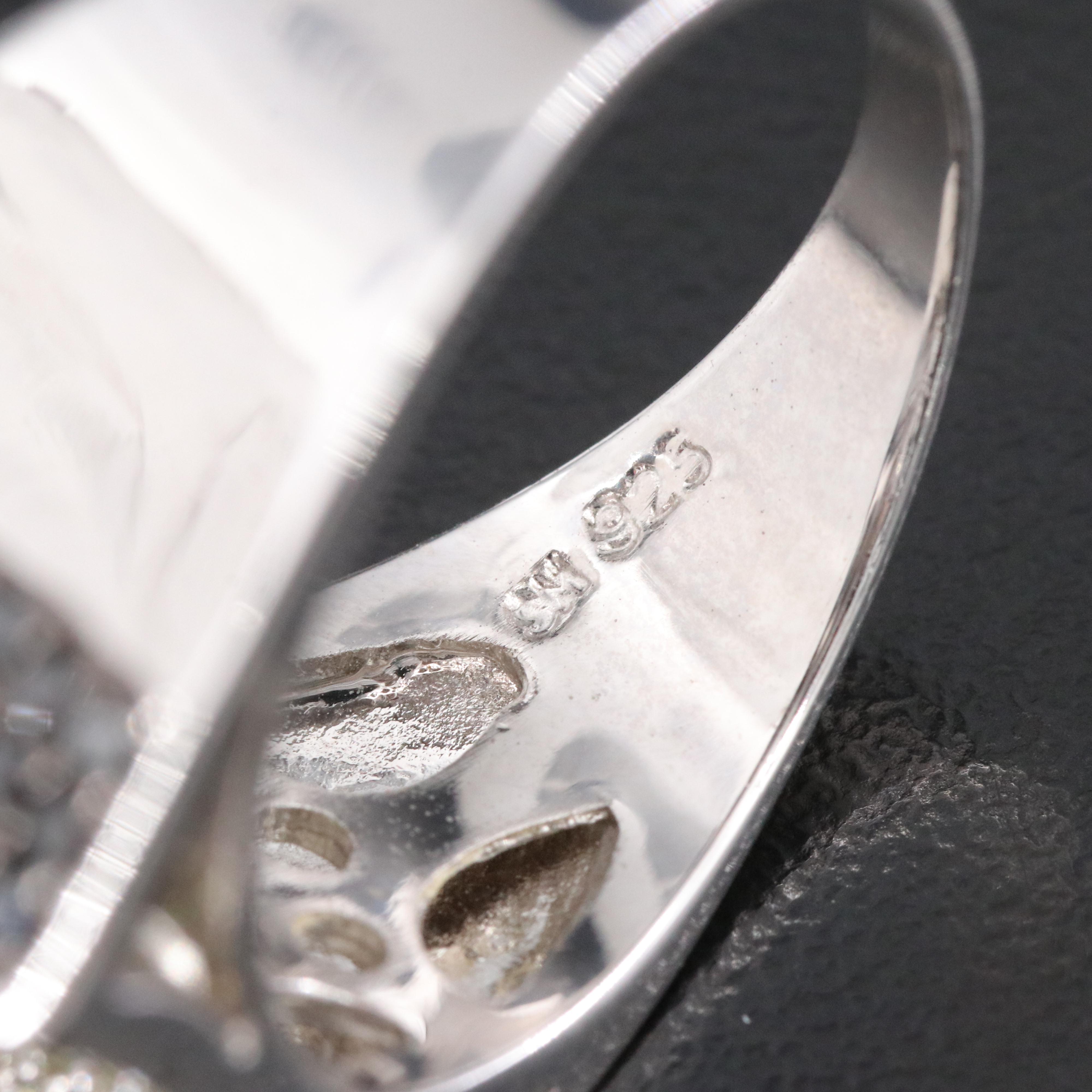 Sterling CZ Concave Ring