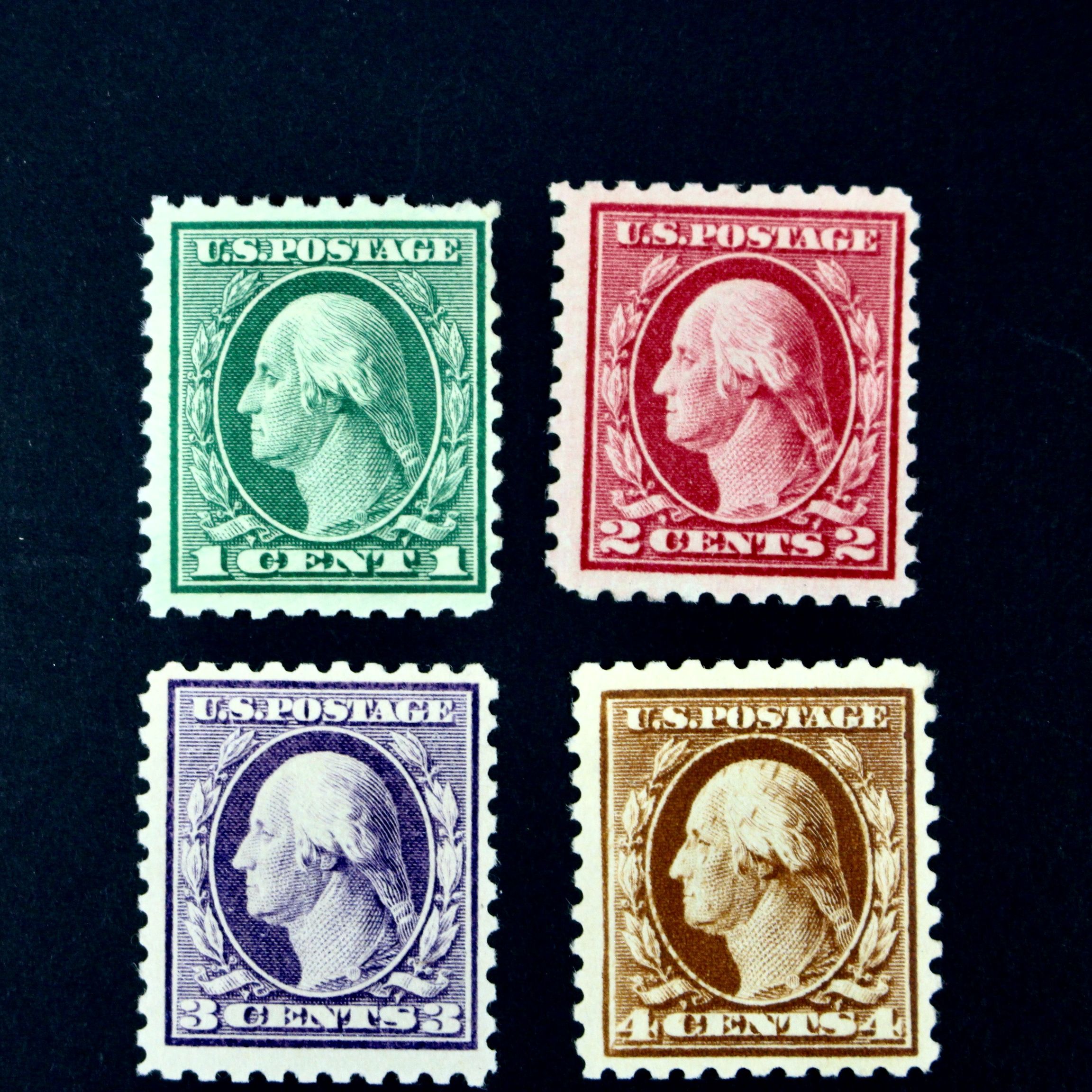 Nine Mint Condition Regular Issue U.S. Stamps, 1916