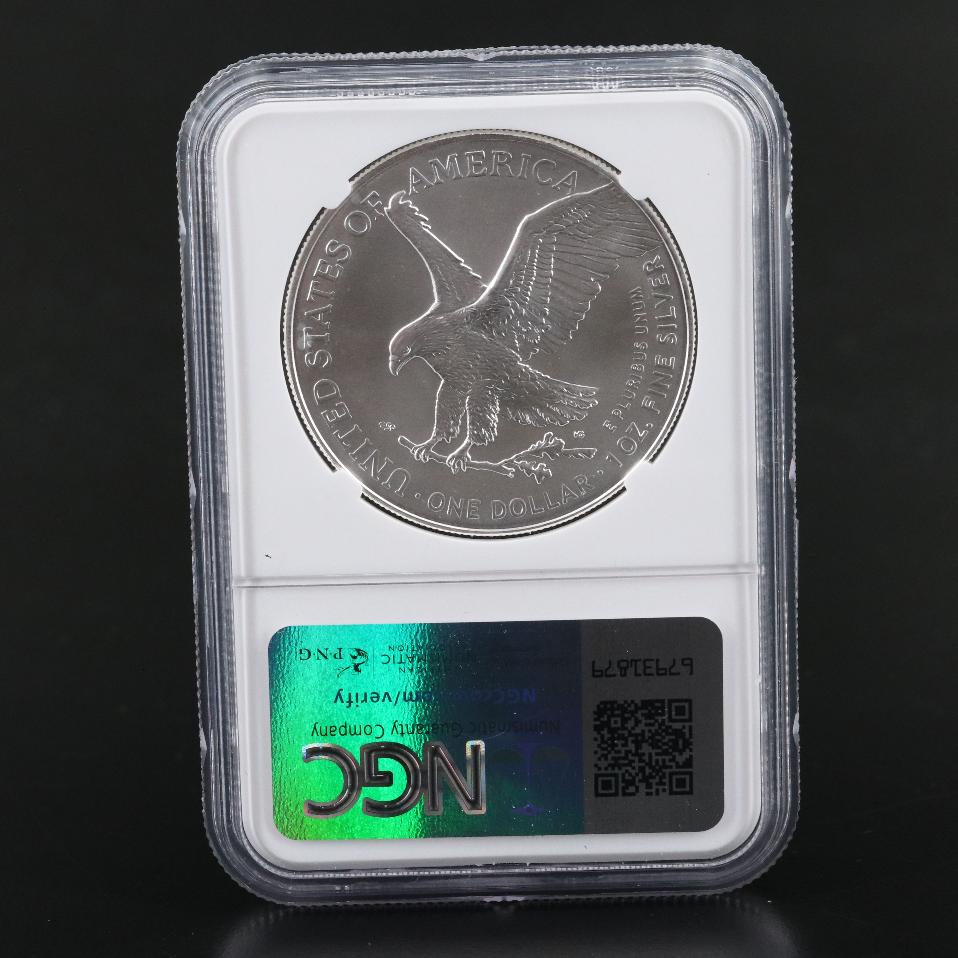NGC MS70, 2024 Silver Eagle Autographed by Thomas J. Uram