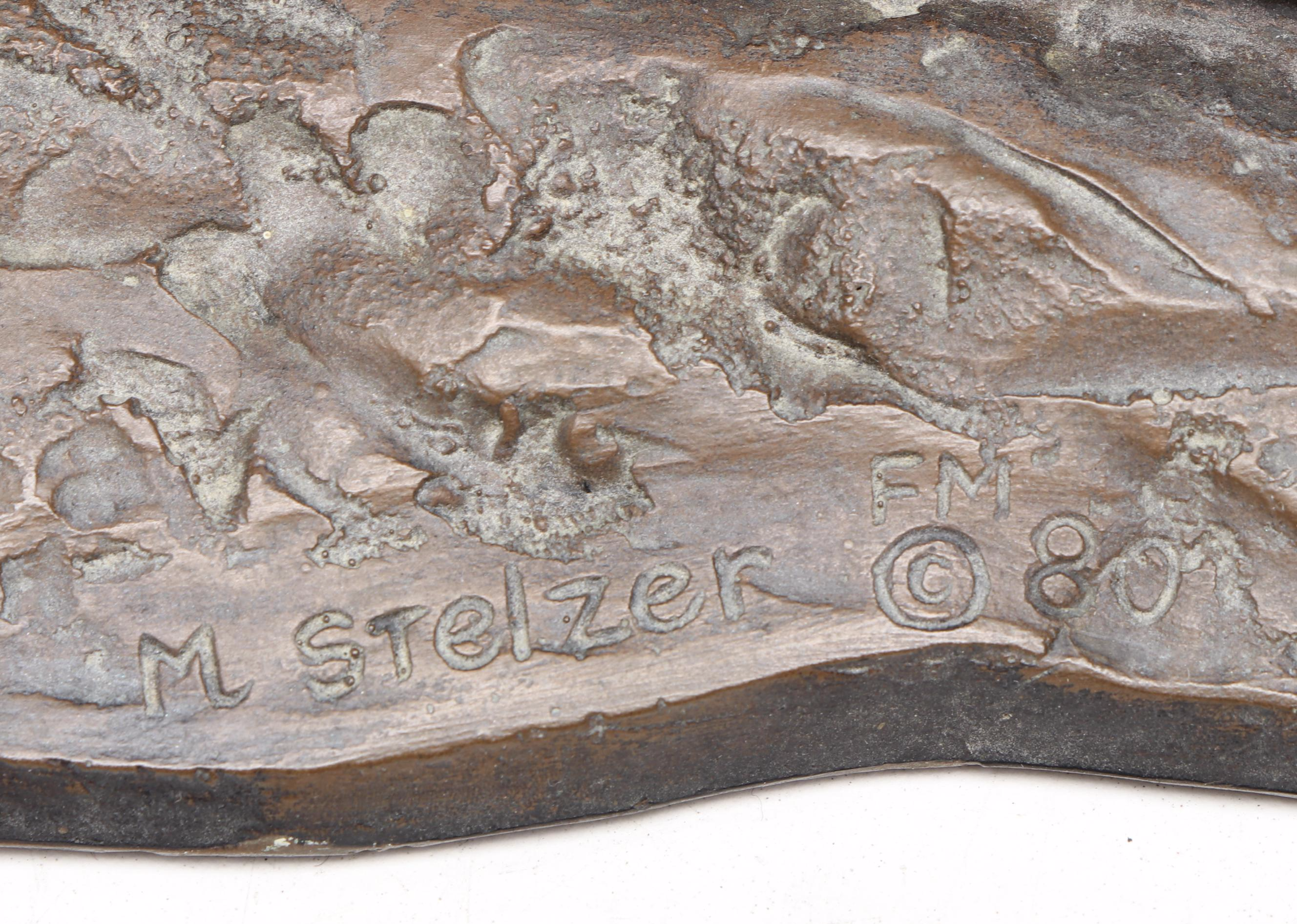 M. Stelzer for Franklin Mint "Kneeling Nude" Bronze Sculpture, 1980