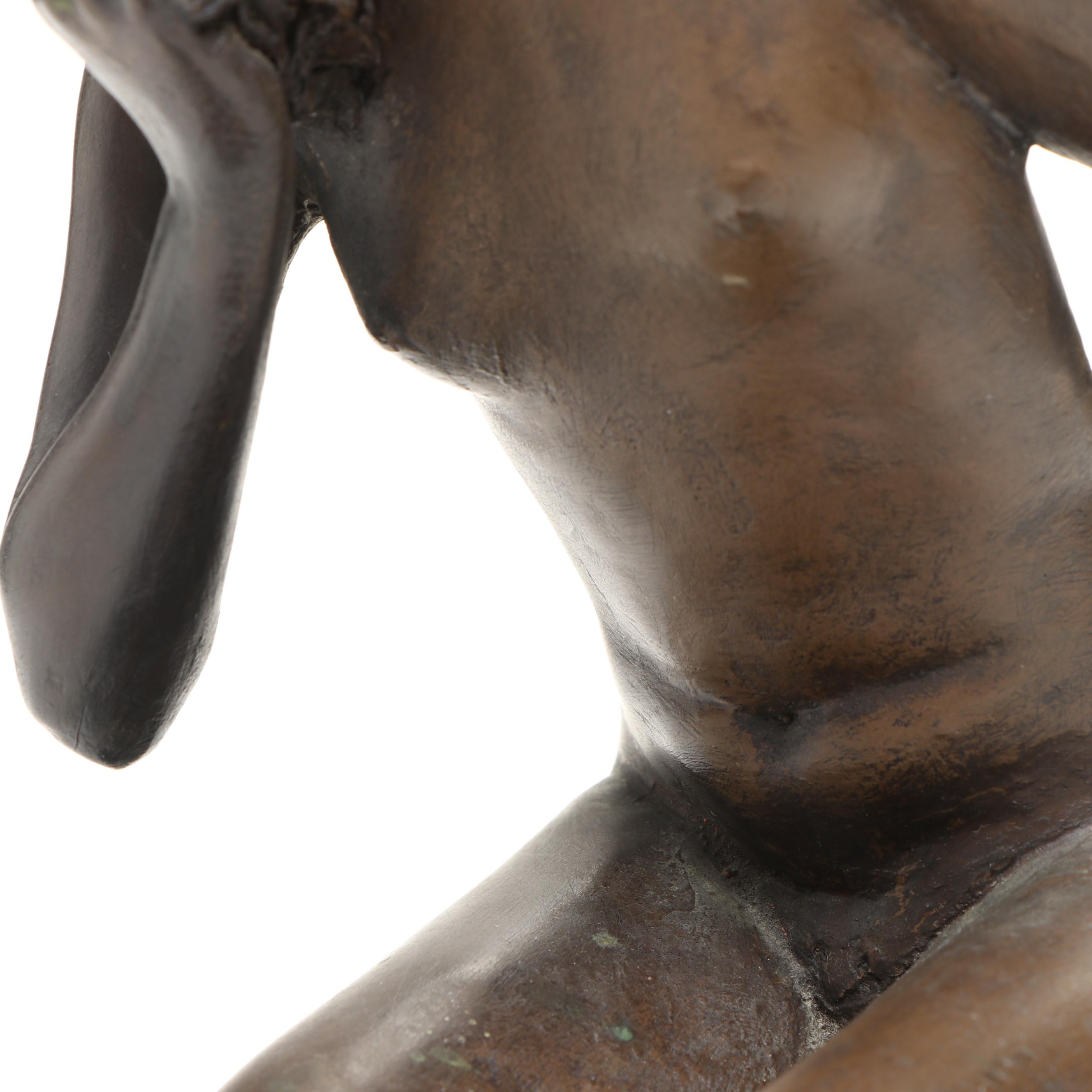 M. Stelzer for Franklin Mint "Kneeling Nude" Bronze Sculpture, 1980