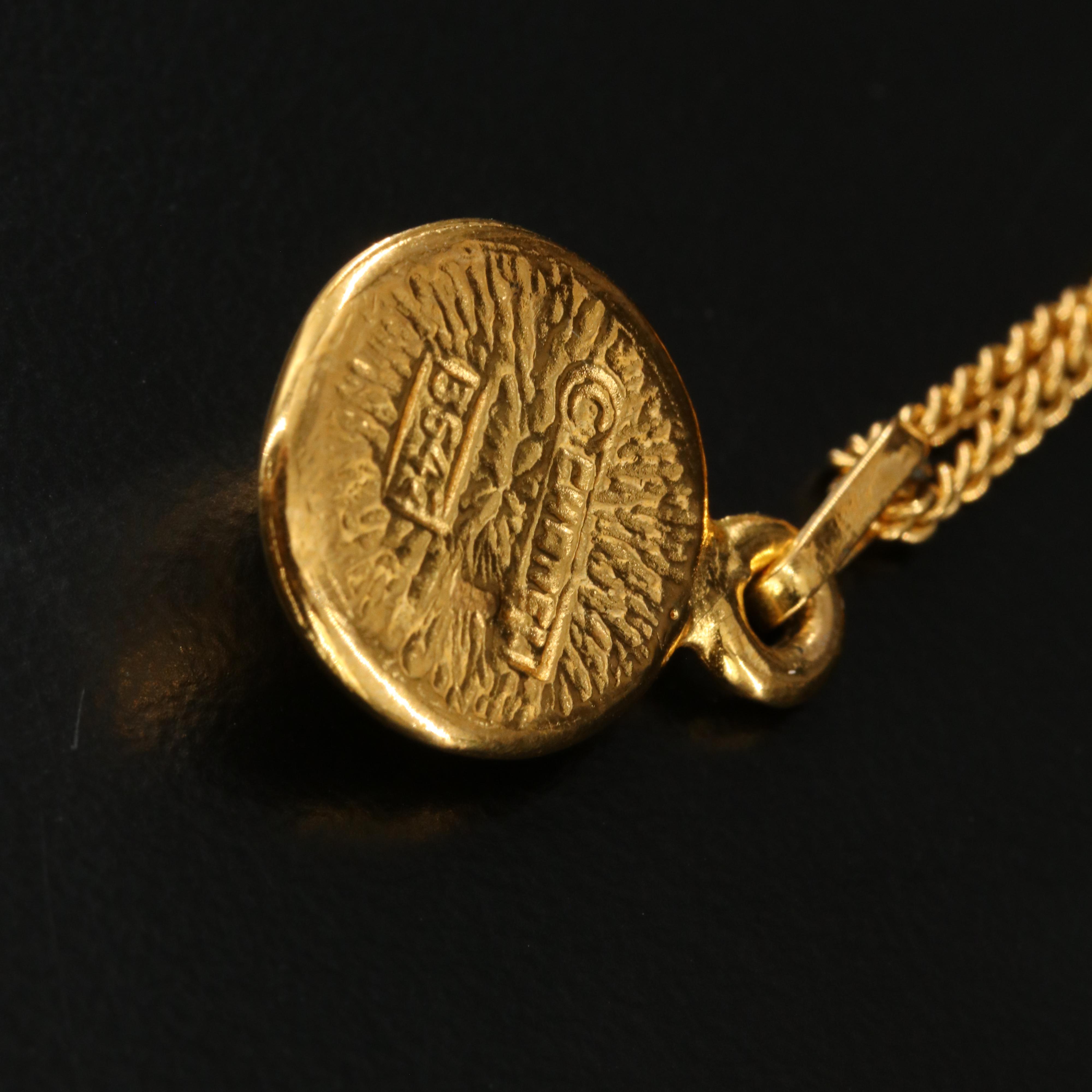 Chanel CC Crystal Pendant Necklace Vintage