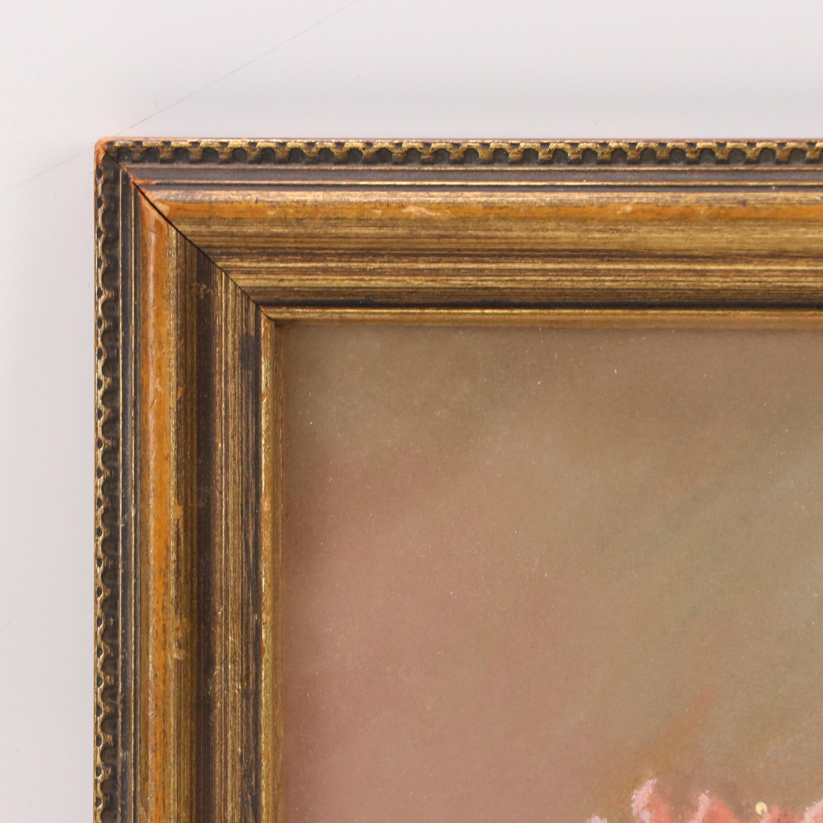 Esther C. Wolf Pastel Still Life with Pink Flowers