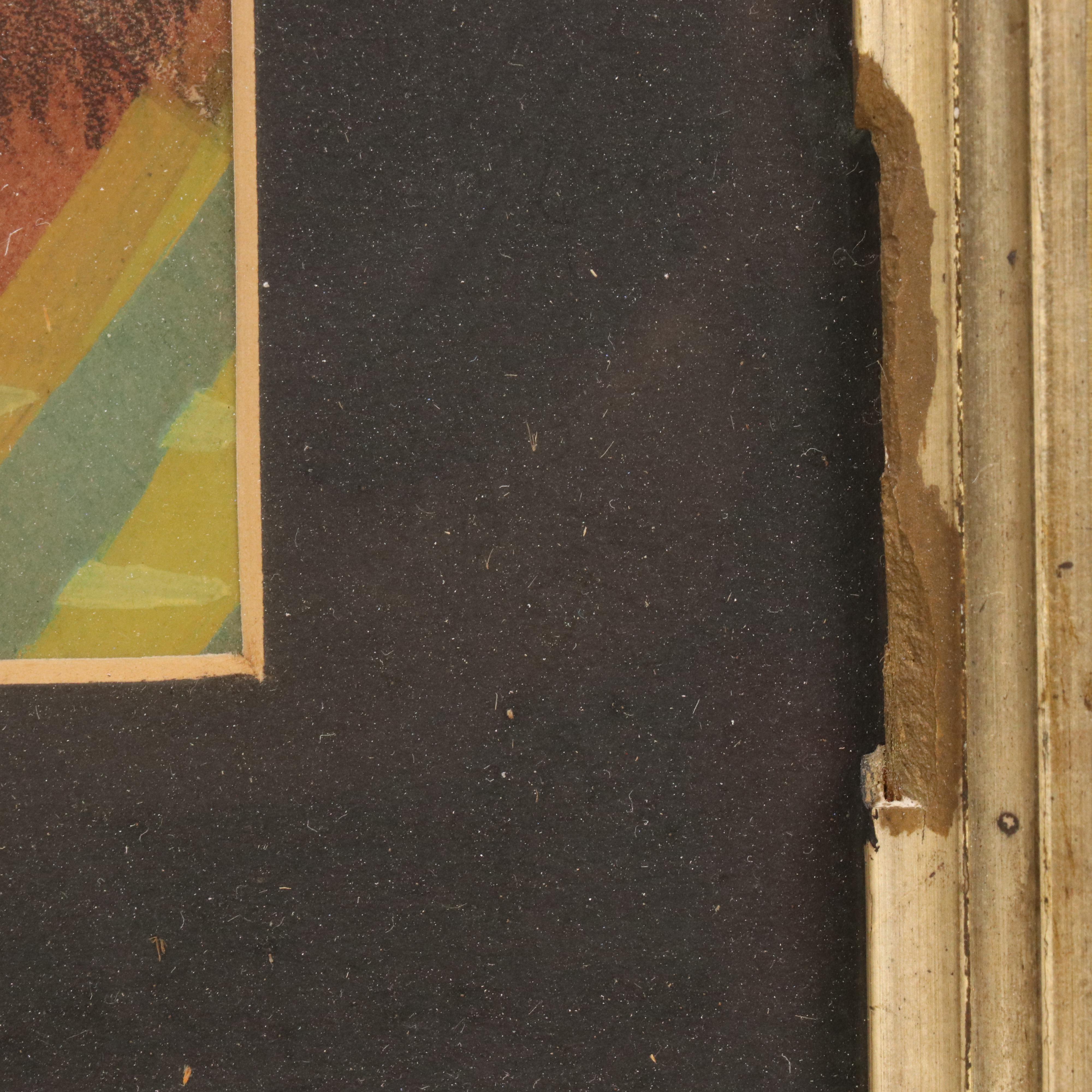 Hand-Colored Lithograph Portrait of Seated Young Child with Dog