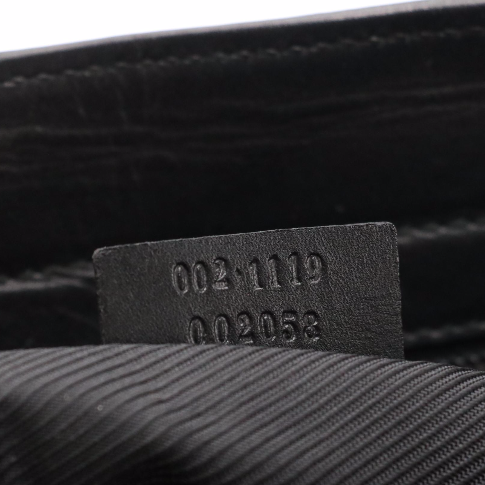 Gucci Handbag in Dark GG Canvas and Black Leather Trim