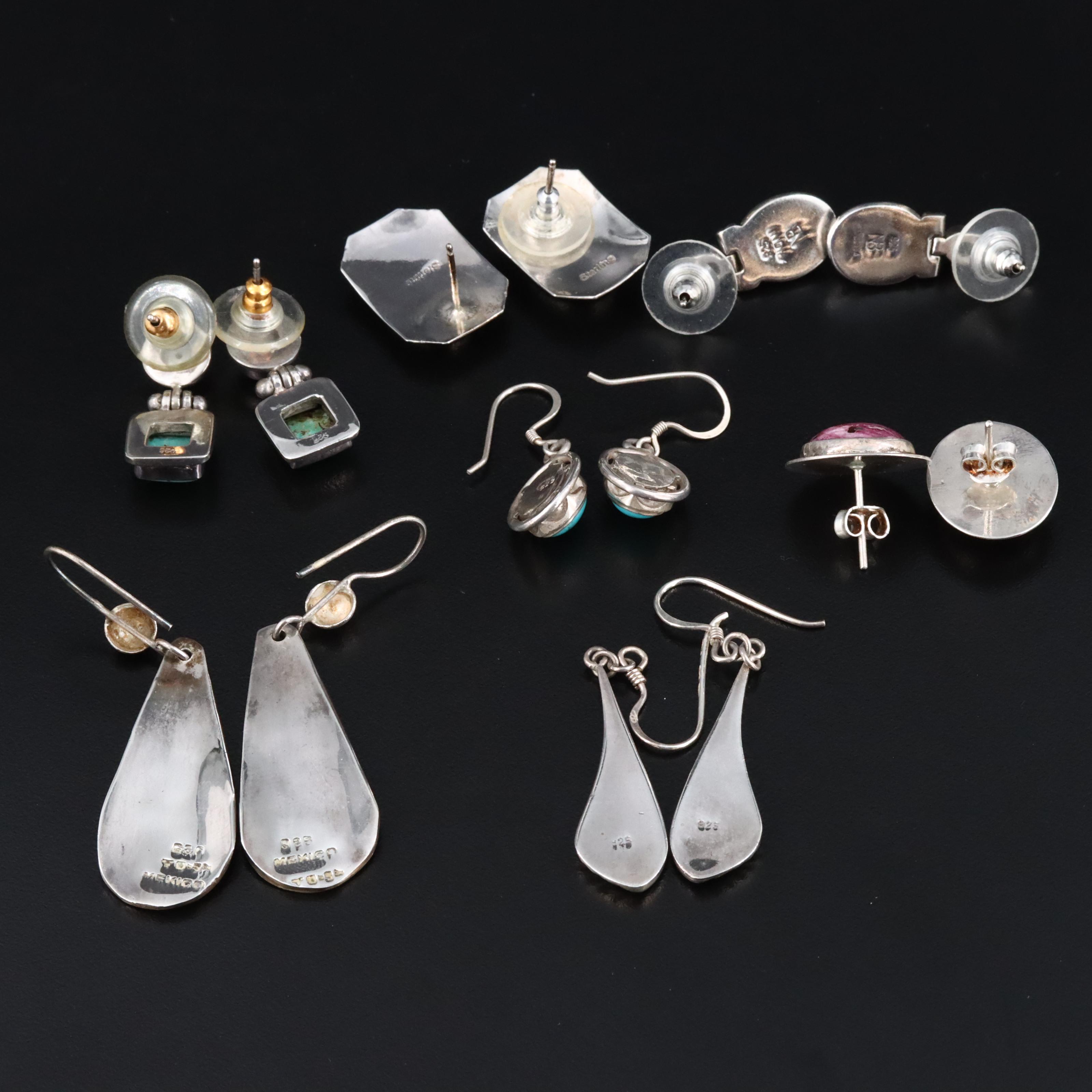 Nikki Butler, Turquoise and 950 Silver Featured in Sterling Earring Collection
