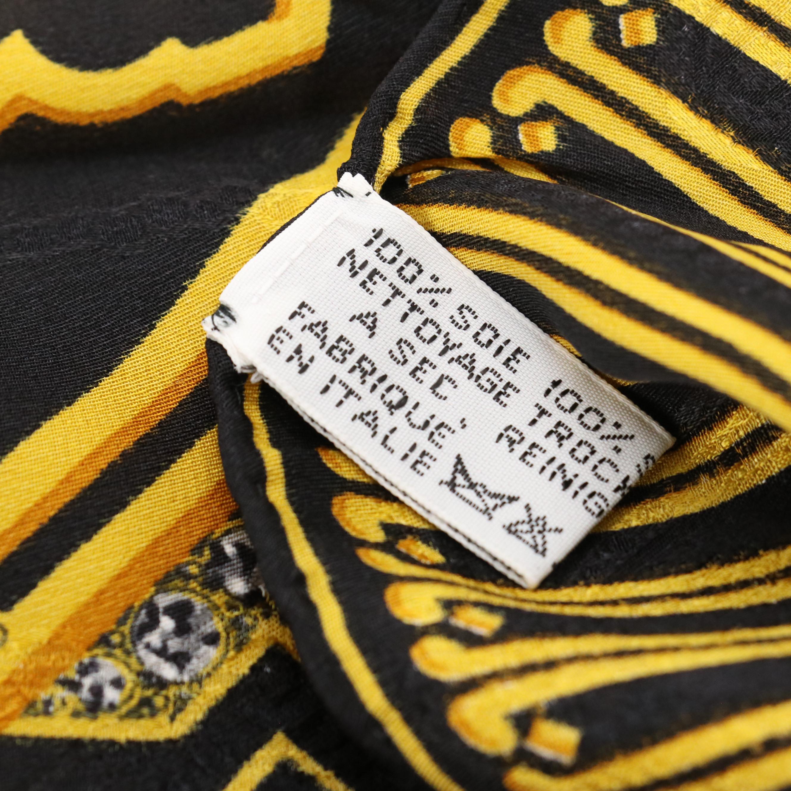 Cartier Must de Cartier Jeweled Clock Motif Silk Jacquard Scarf