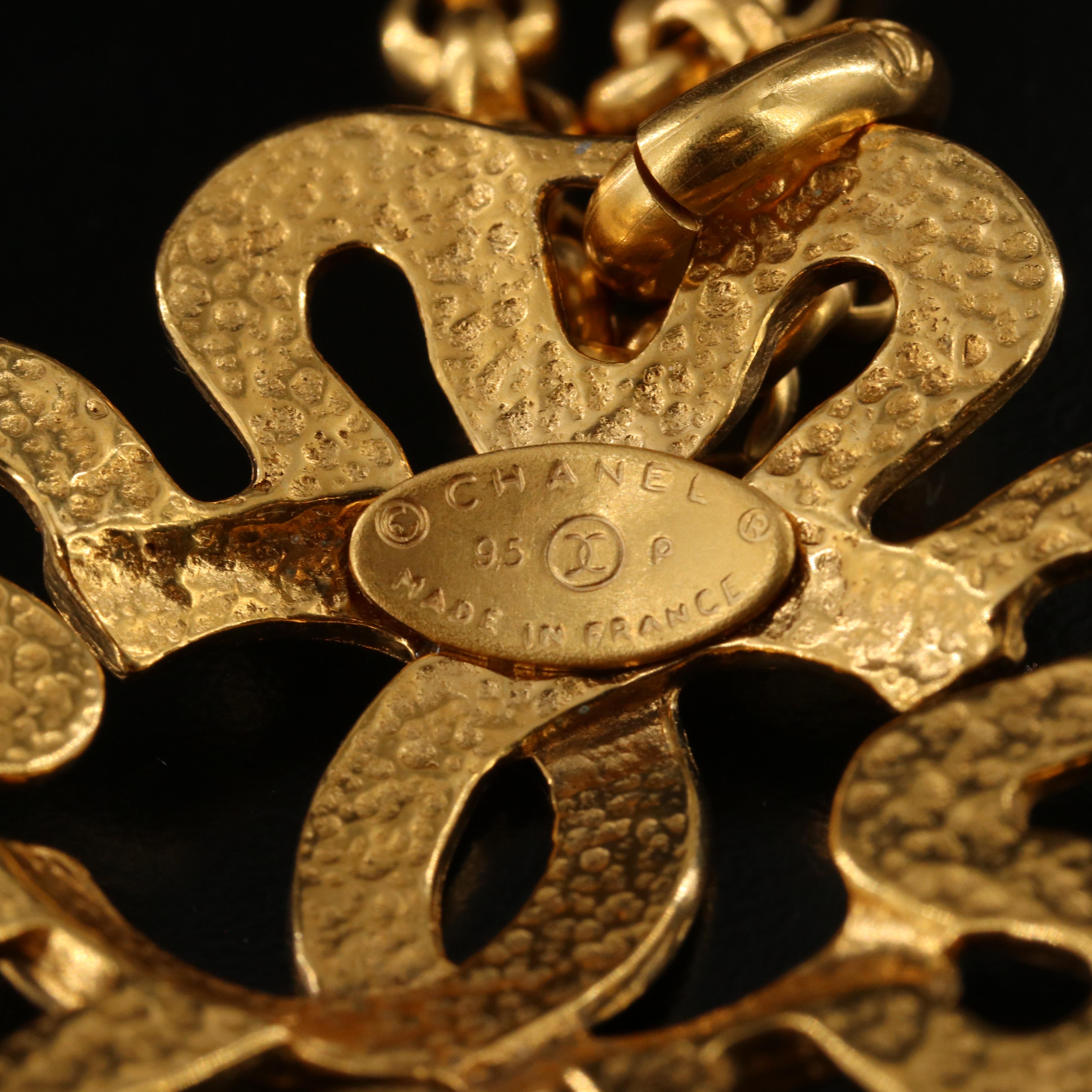 Chanel CC Clover Pendant Necklace