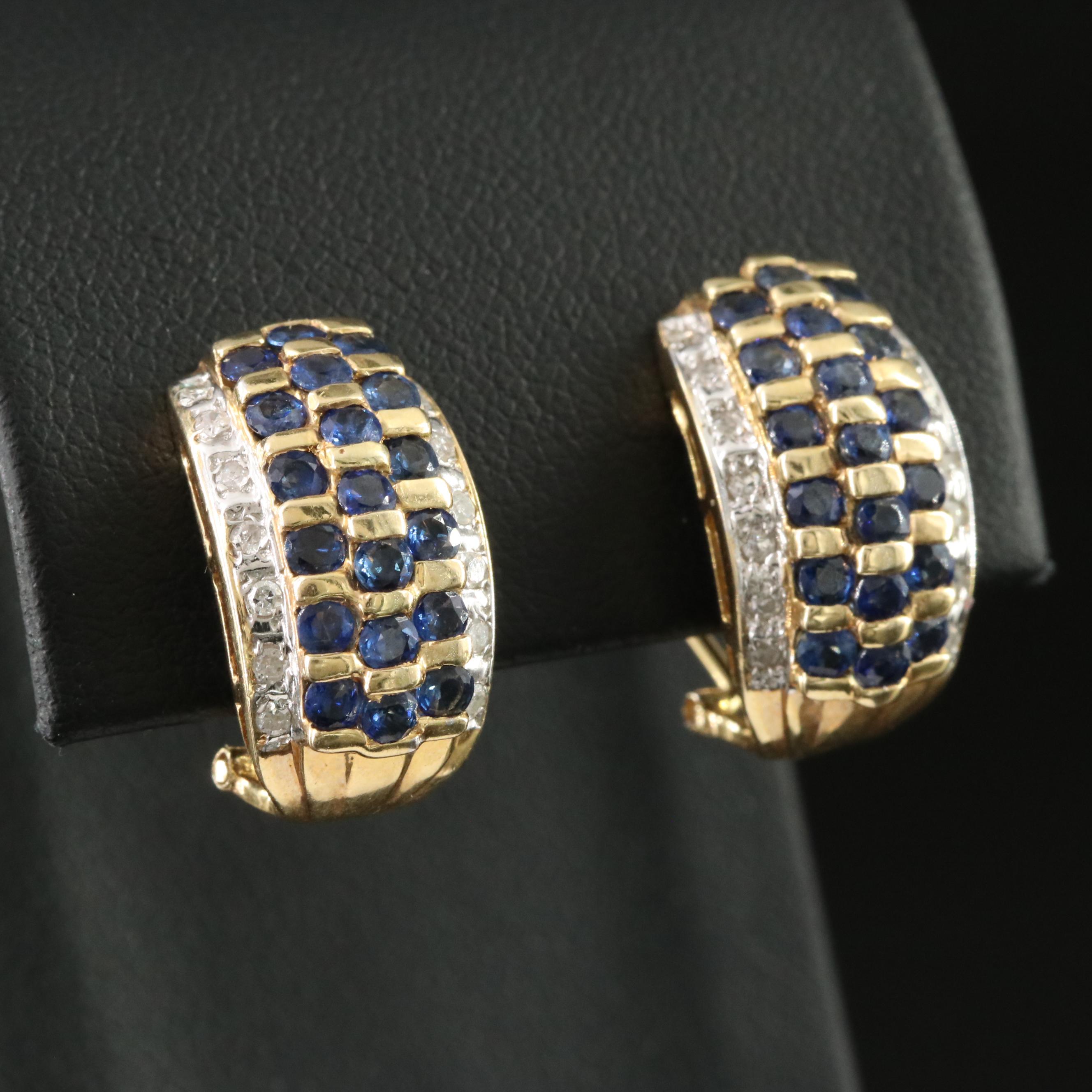 14K Sapphire and 0.25 CTW Diamond Drop Earrings