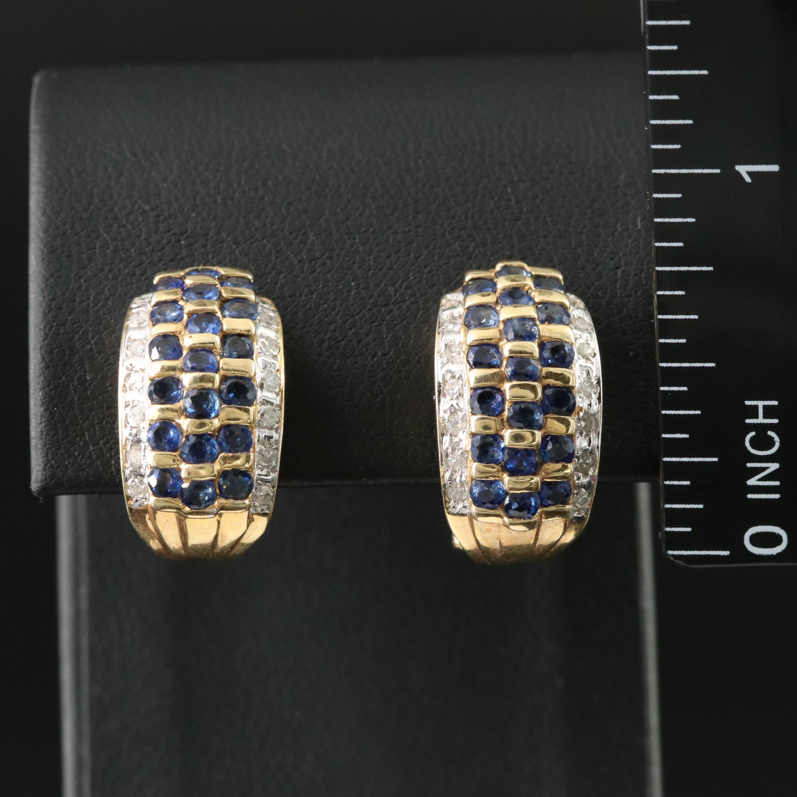 14K Sapphire and 0.25 CTW Diamond Drop Earrings