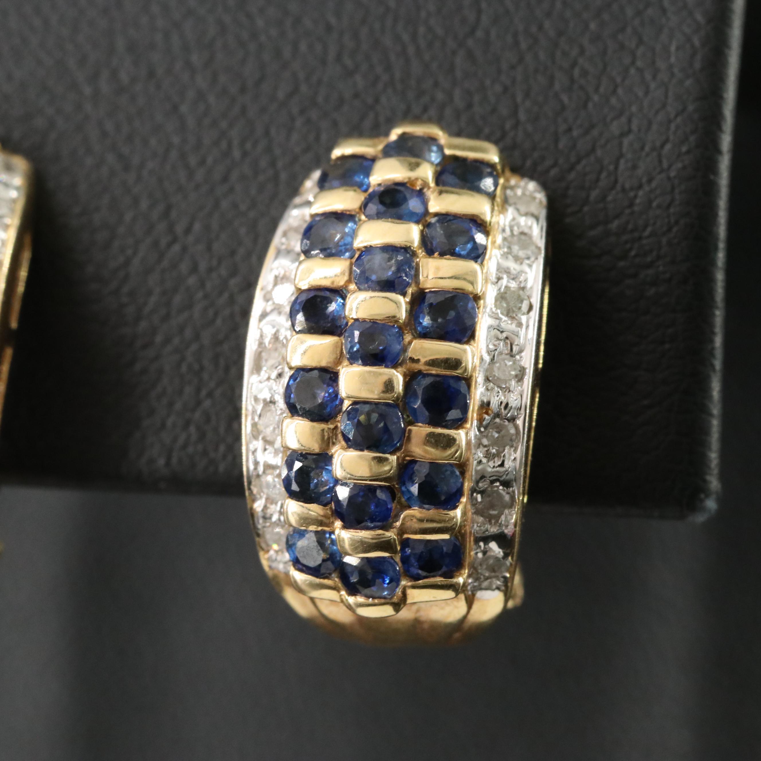 14K Sapphire and 0.25 CTW Diamond Drop Earrings