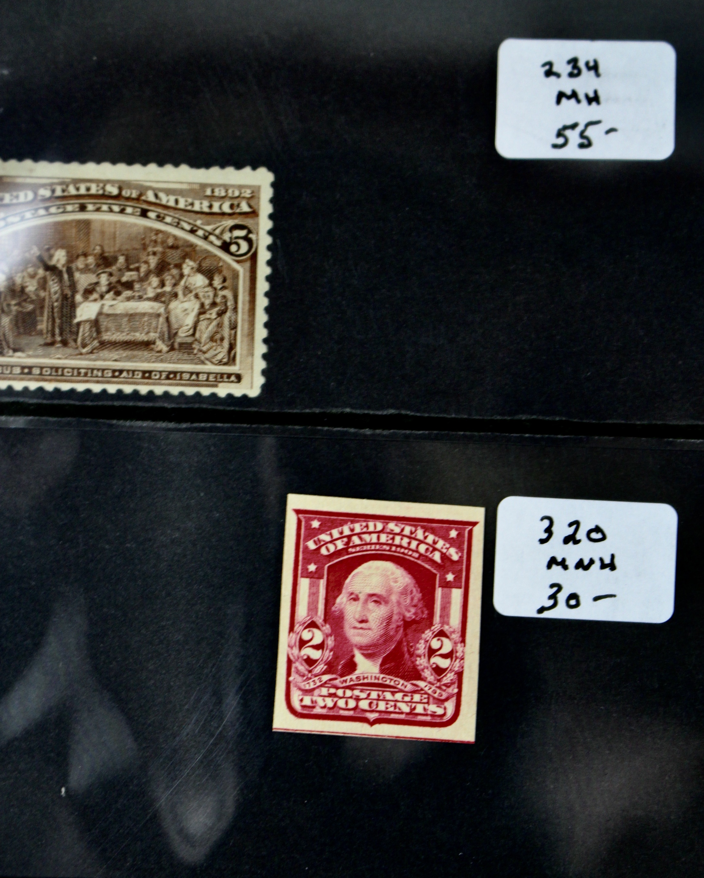 Ten Early Mint Condition U.S. Postage Stamps