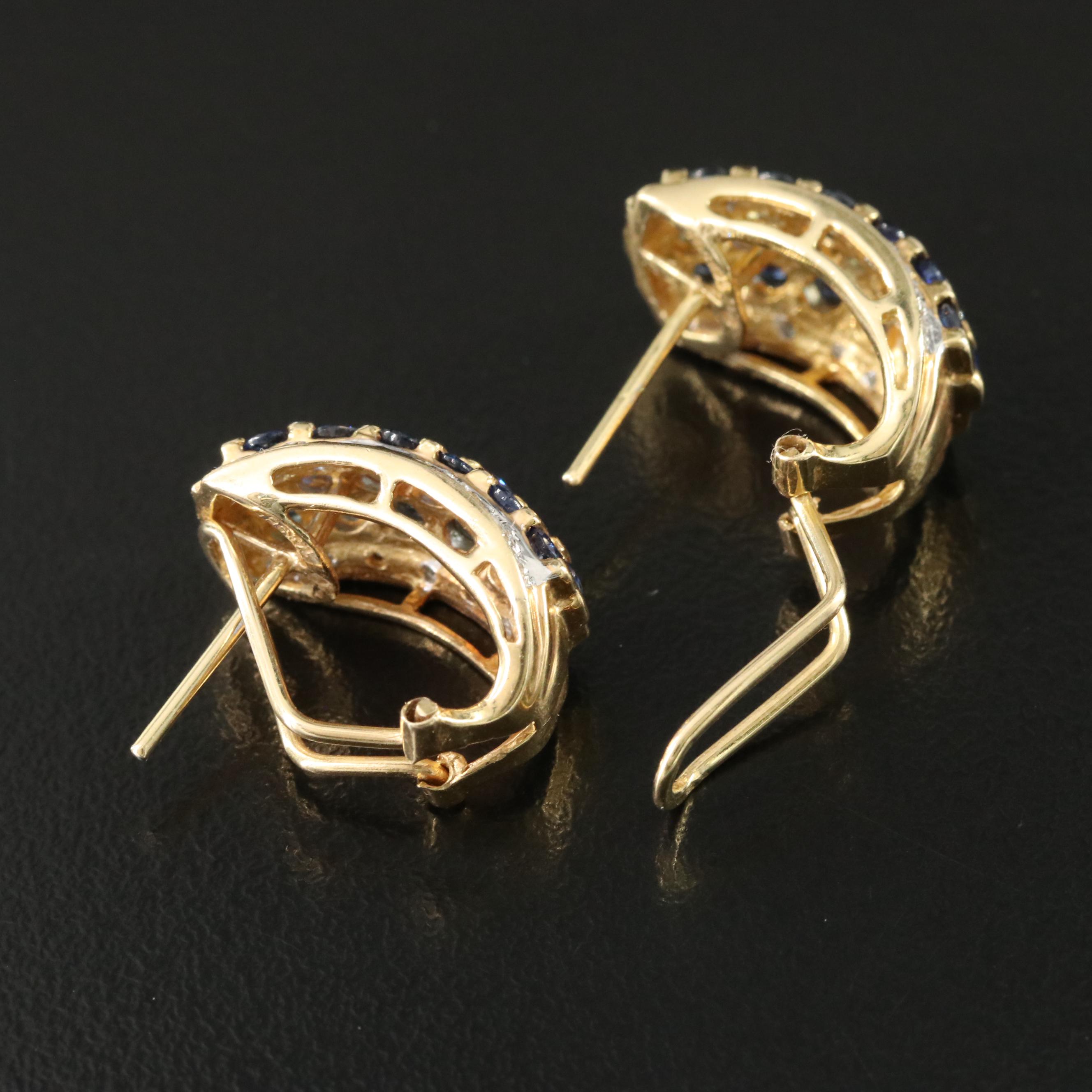 14K Sapphire and 0.25 CTW Diamond Drop Earrings