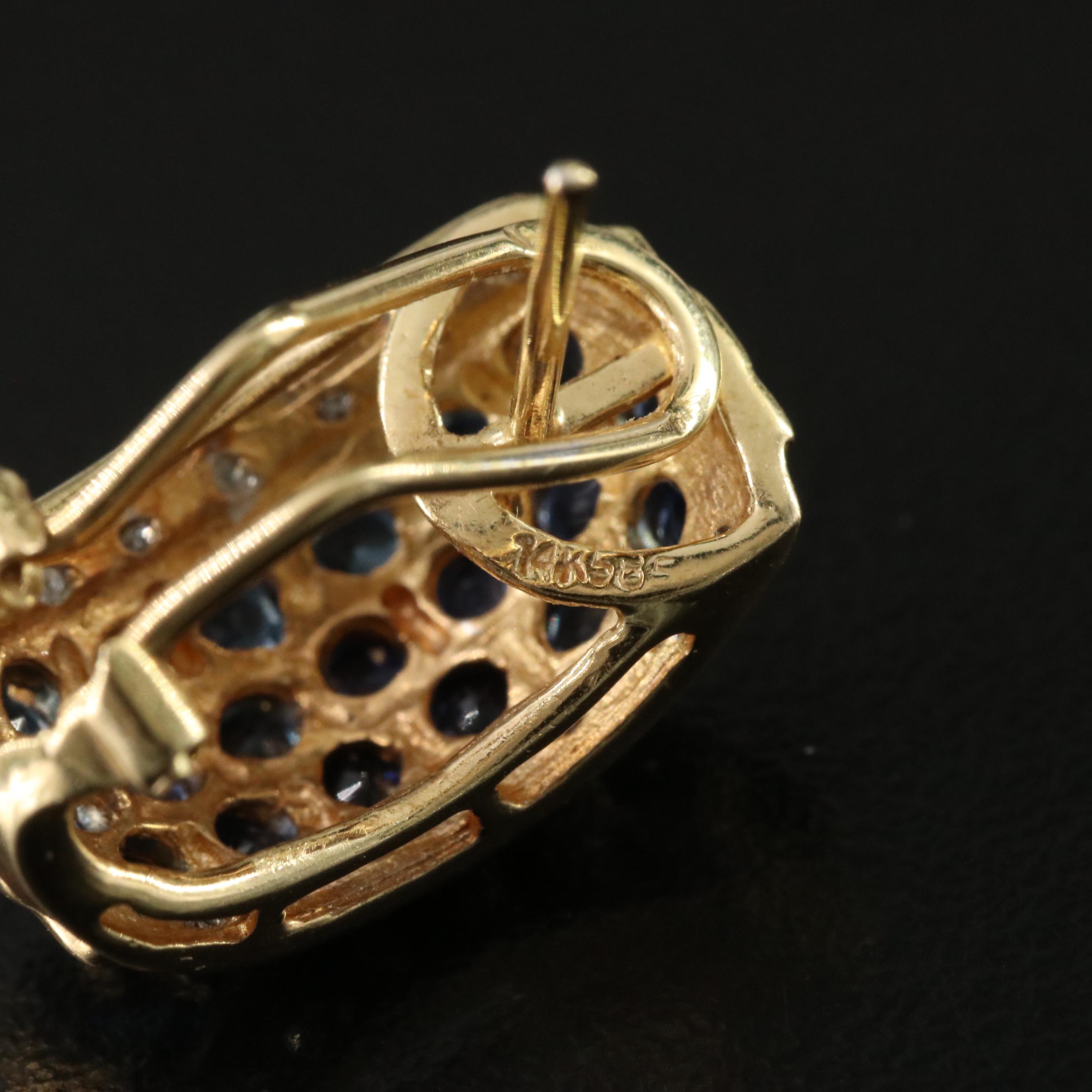 14K Sapphire and 0.25 CTW Diamond Drop Earrings