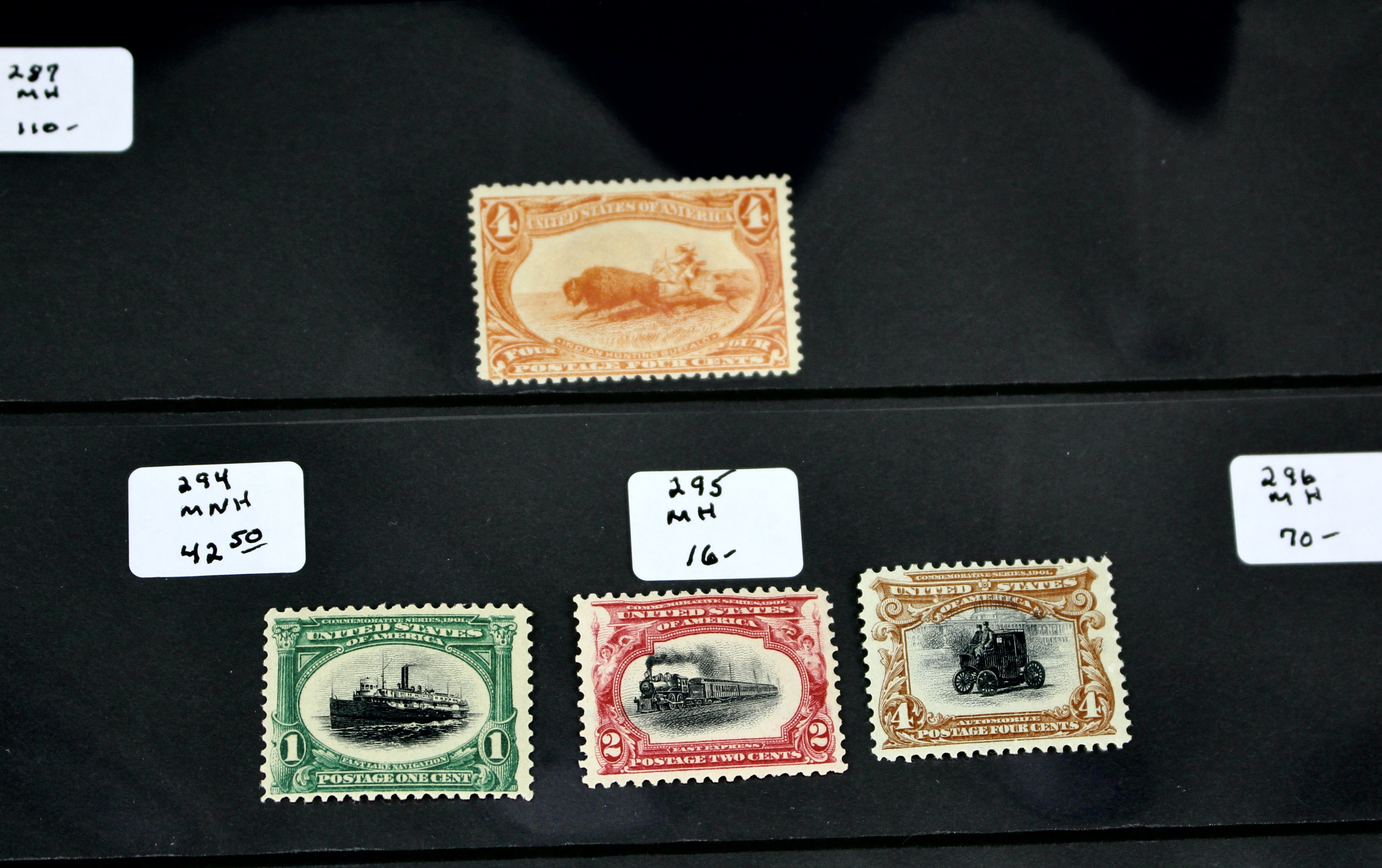 Ten Early Mint Condition U.S. Postage Stamps