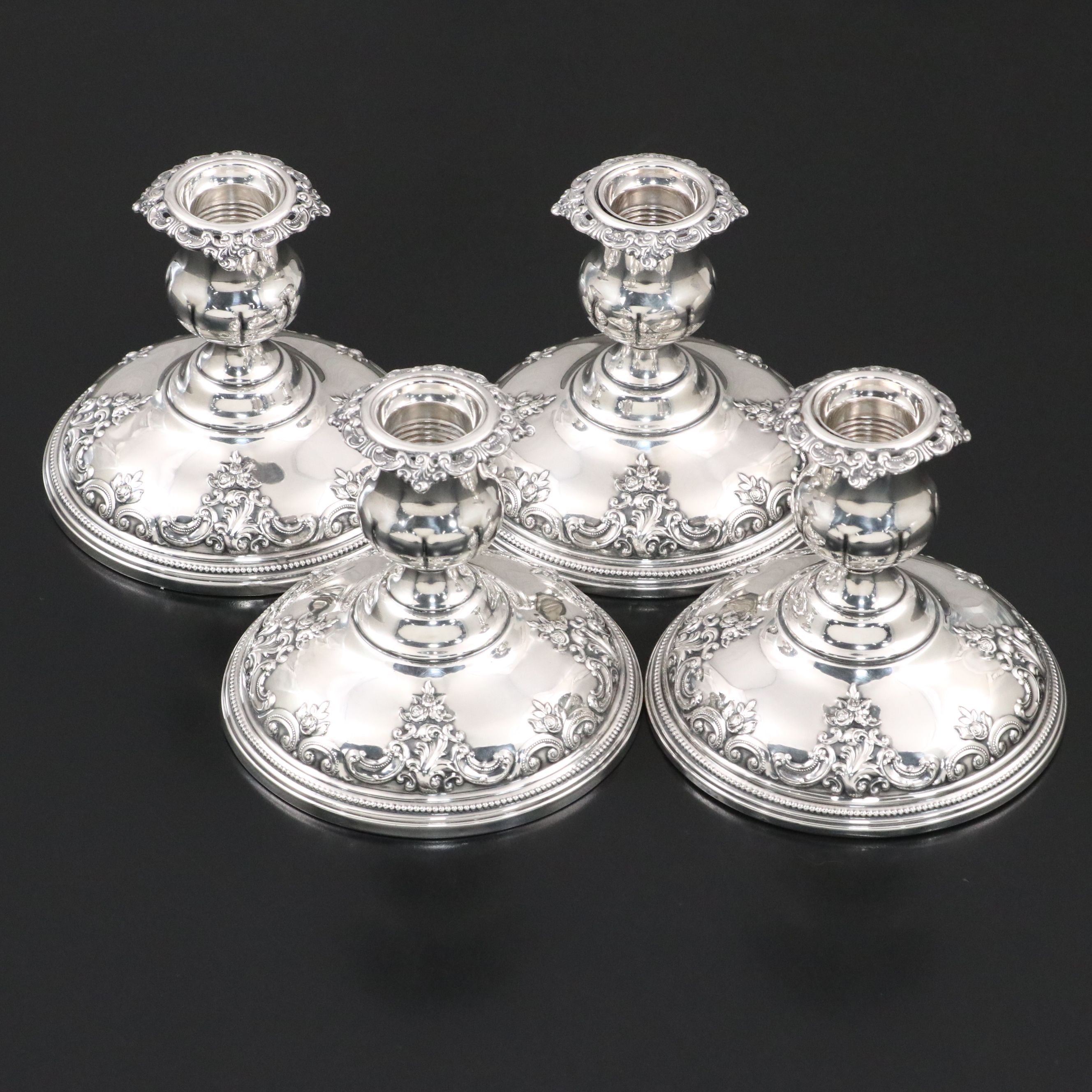 Wallace "Grande Baroque"  Weighted Sterling Candle Holders