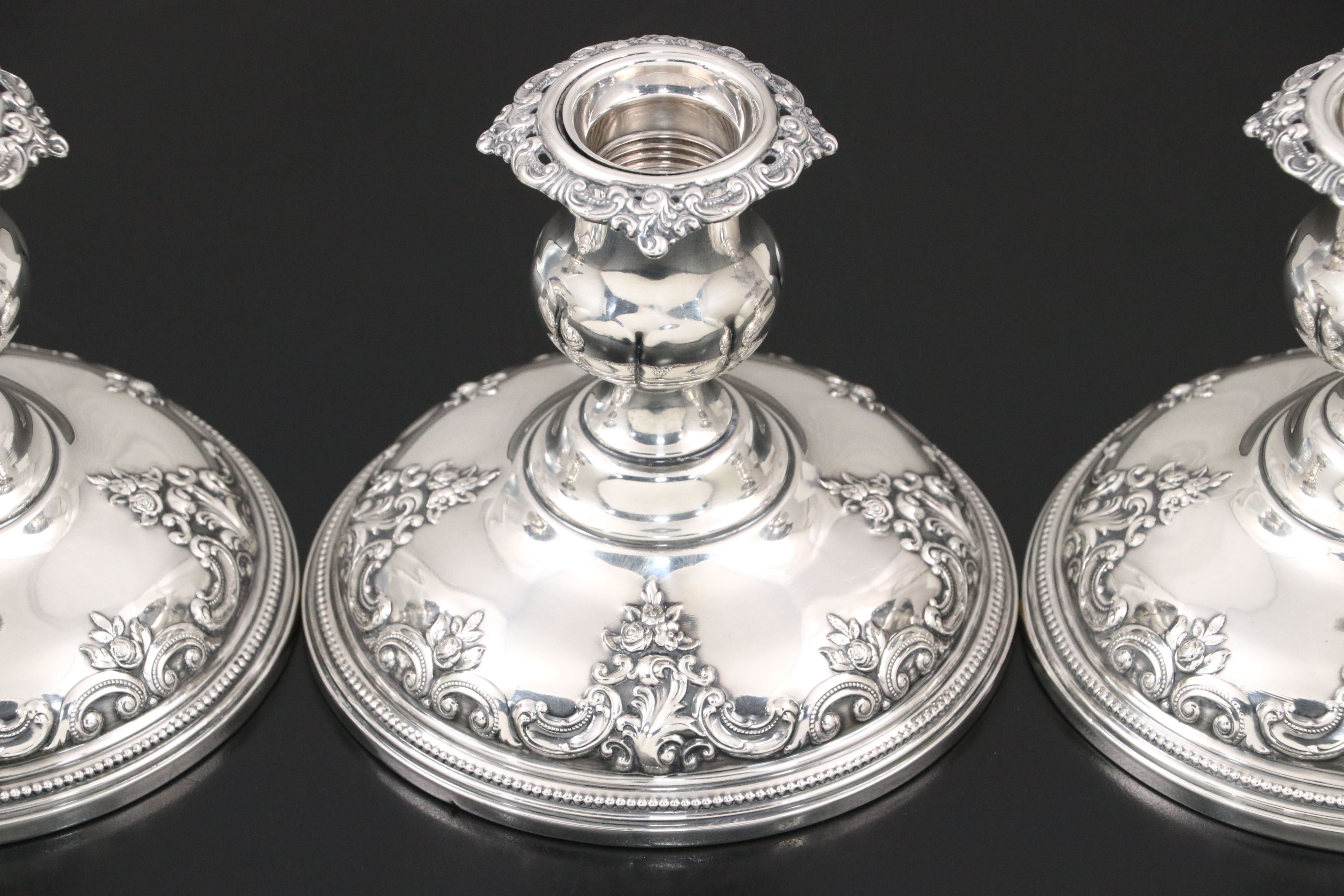 Wallace "Grande Baroque"  Weighted Sterling Candle Holders