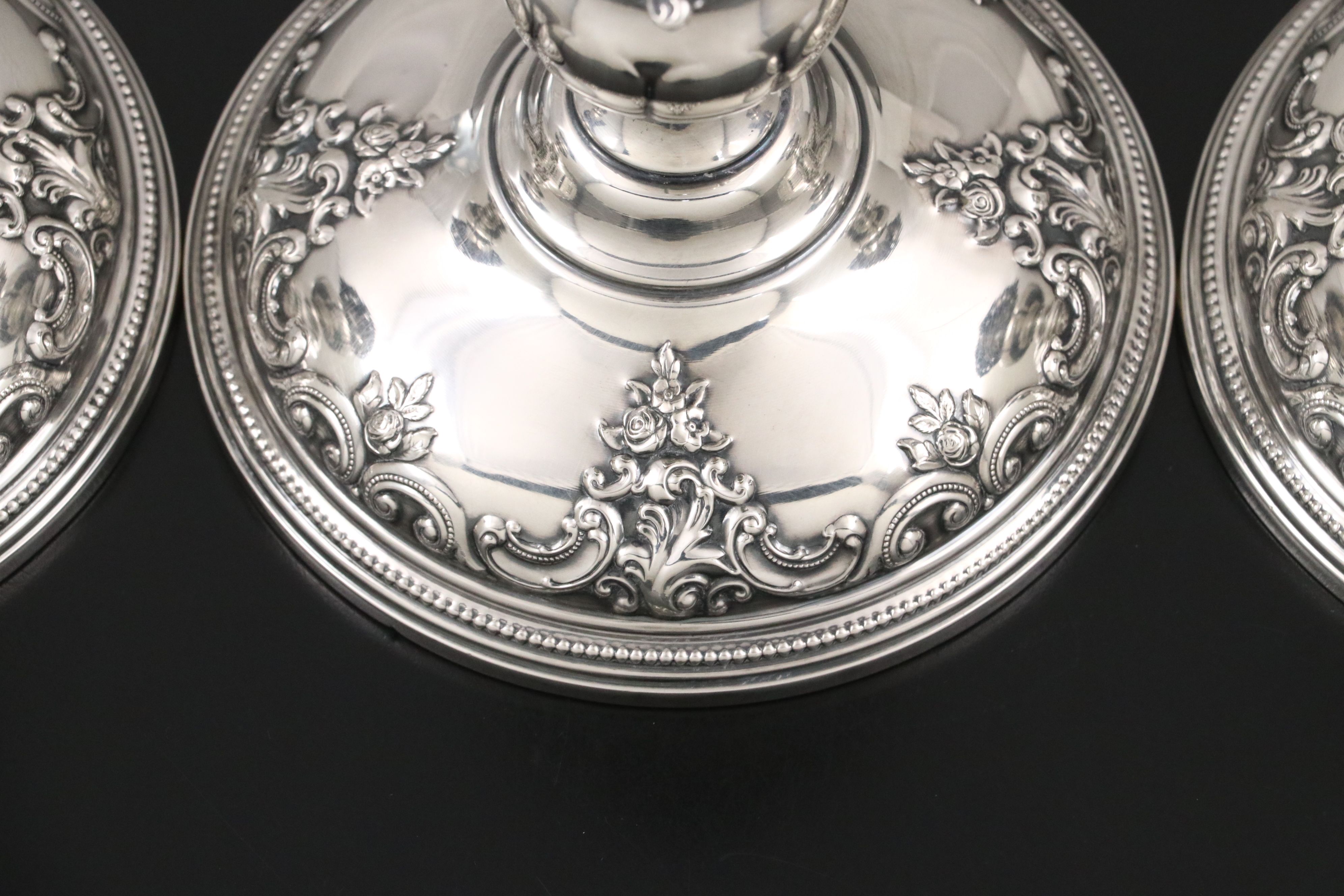 Wallace "Grande Baroque"  Weighted Sterling Candle Holders