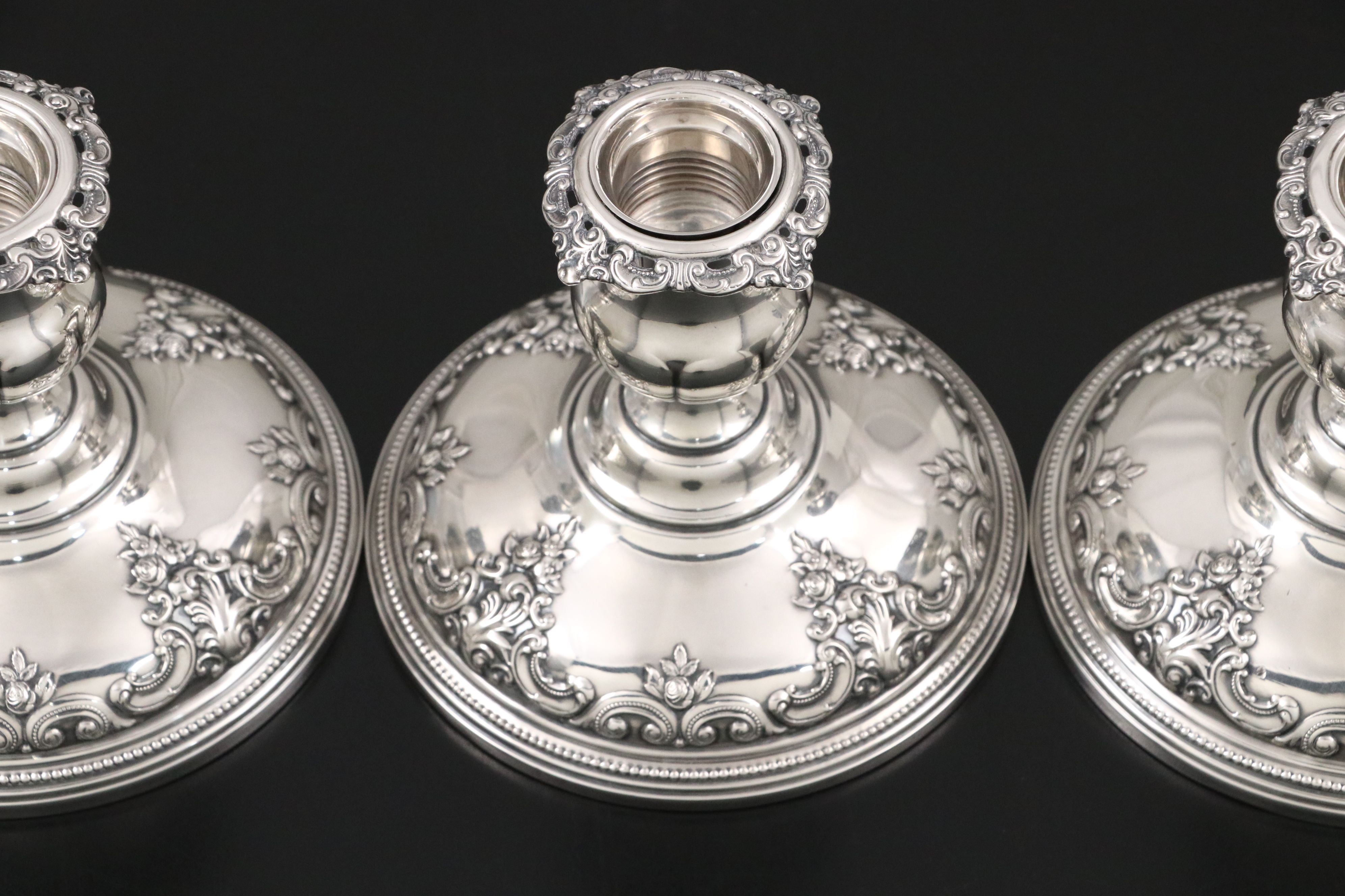 Wallace "Grande Baroque"  Weighted Sterling Candle Holders