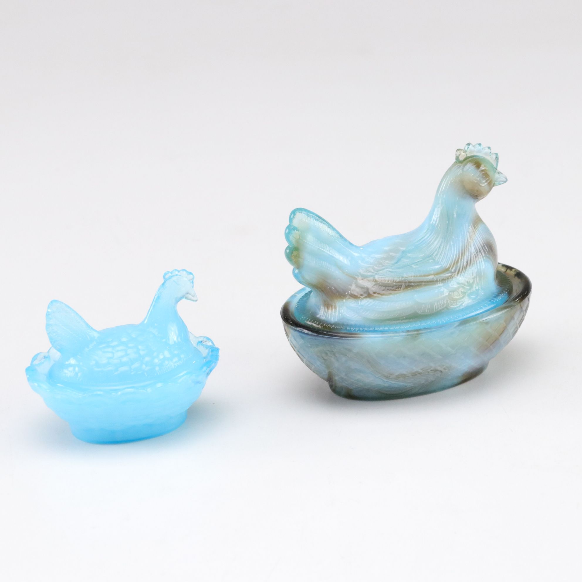 Uranium and Slag Glass Dengenhart "Priscilla" Figurine, Hen on Nest, and More