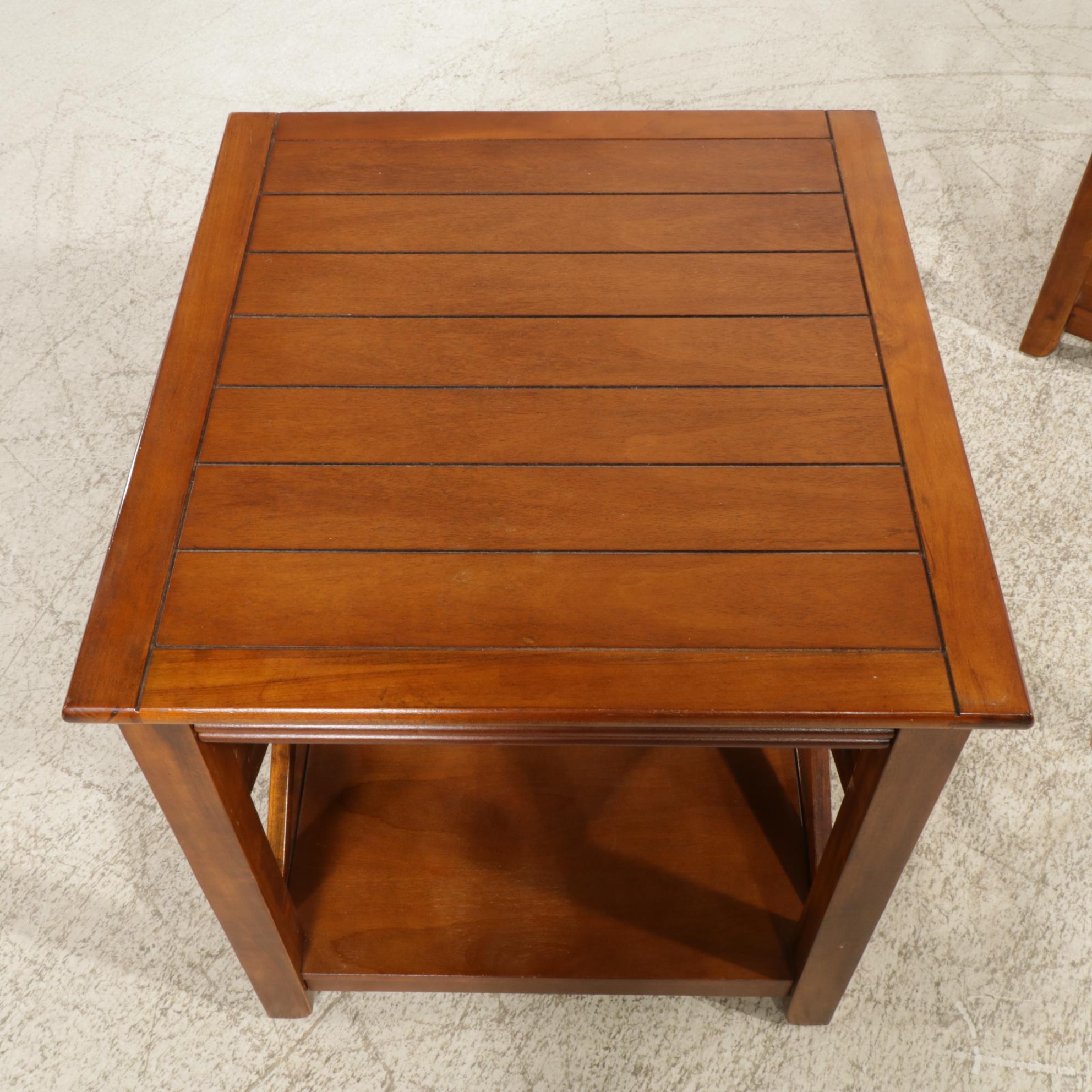 Pair of Wood Side Tables, 21st Century