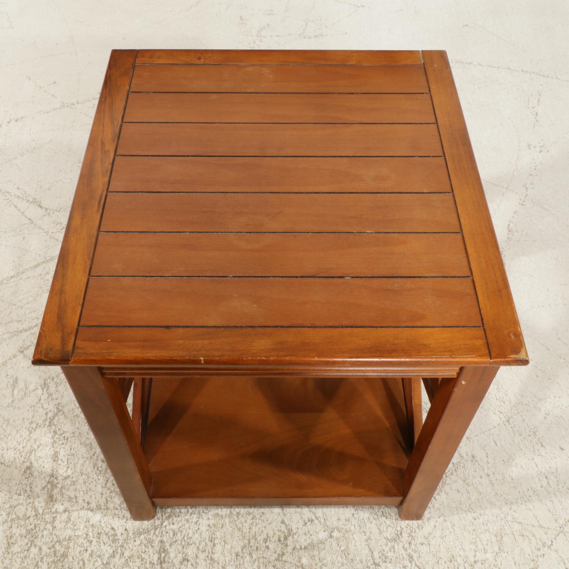 Pair of Wood Side Tables, 21st Century