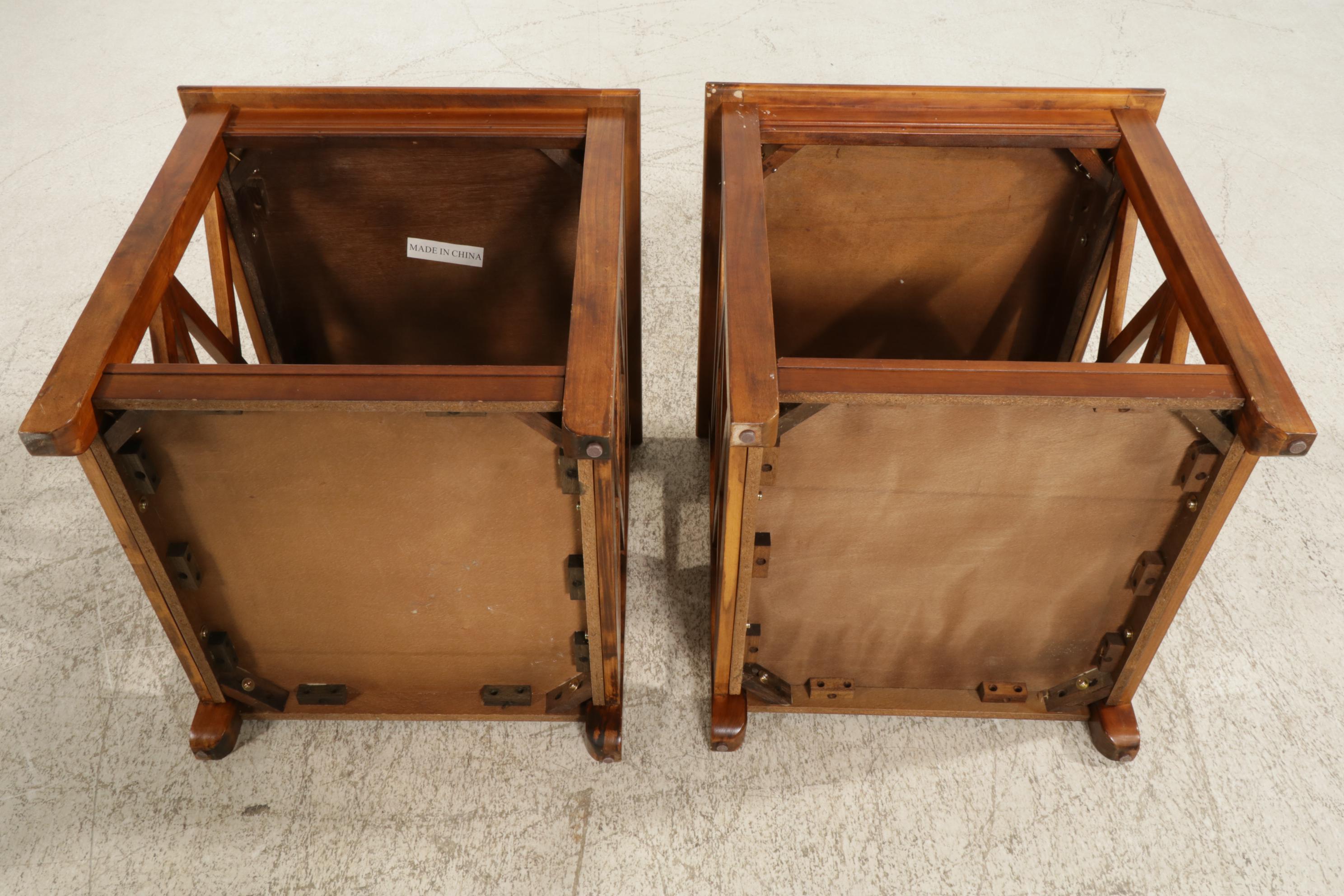 Pair of Wood Side Tables, 21st Century