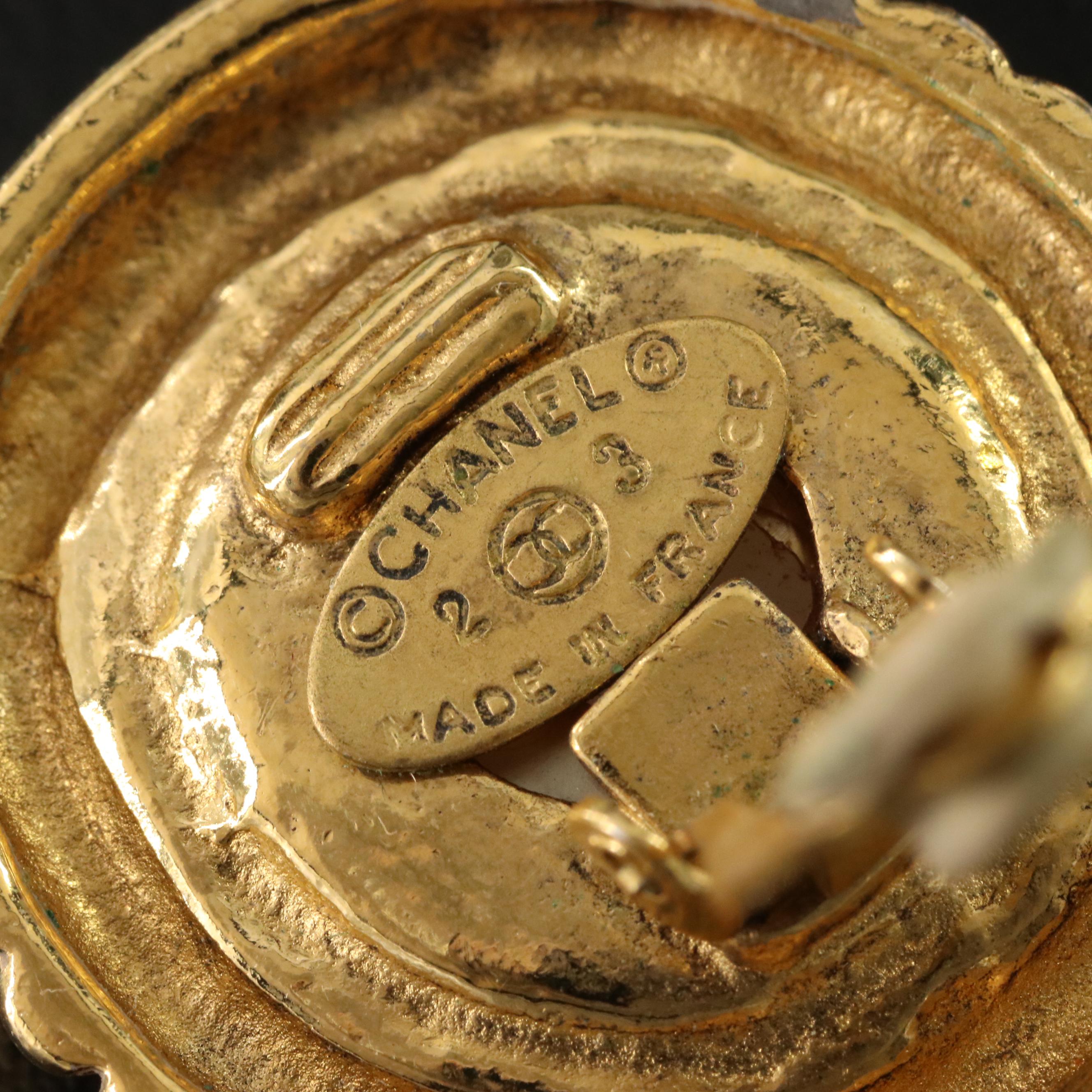 Chanel CC Faux Pearl Clip Earrings