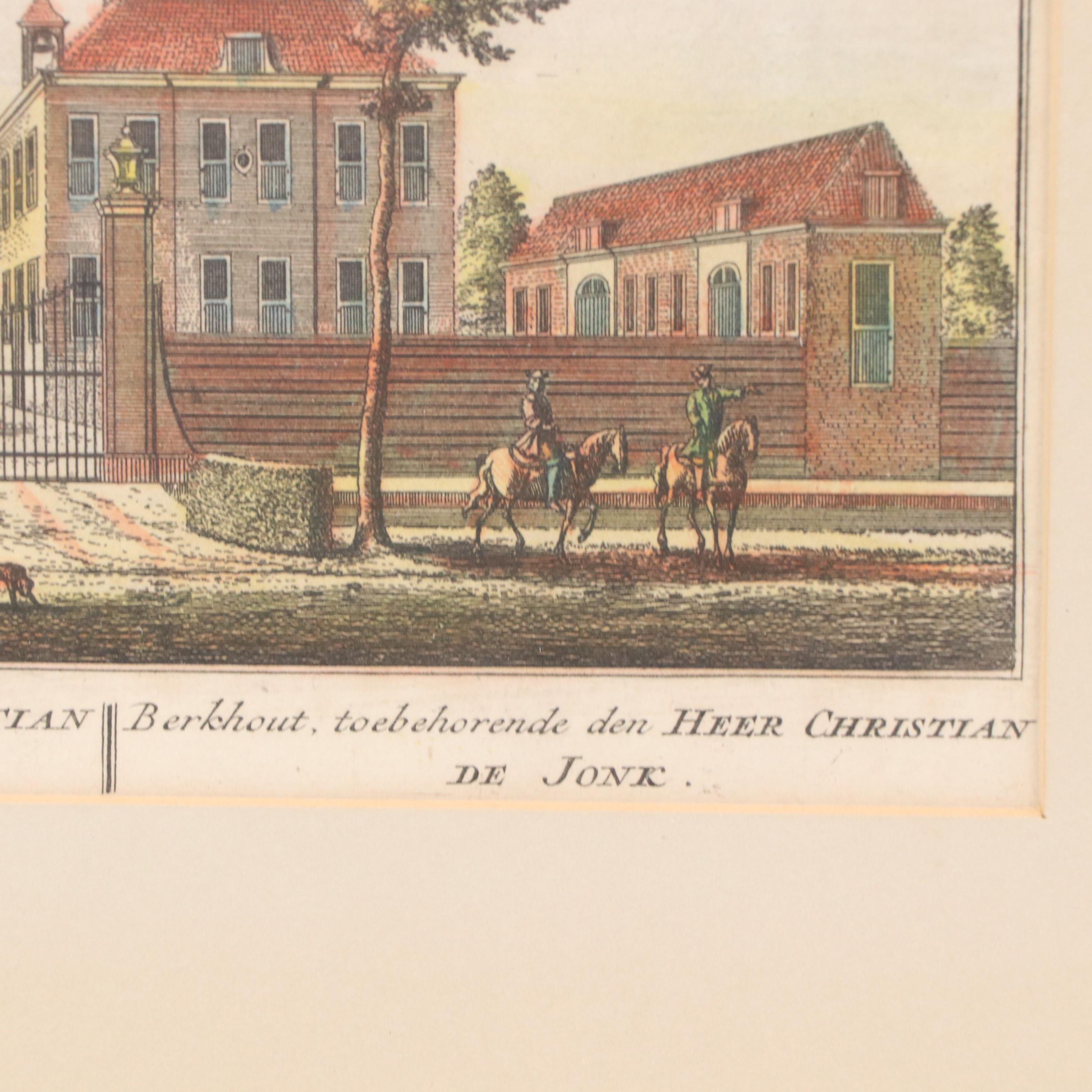 Pair of Hand-Colored Engravings Including Dutch Estate of Roosendahl