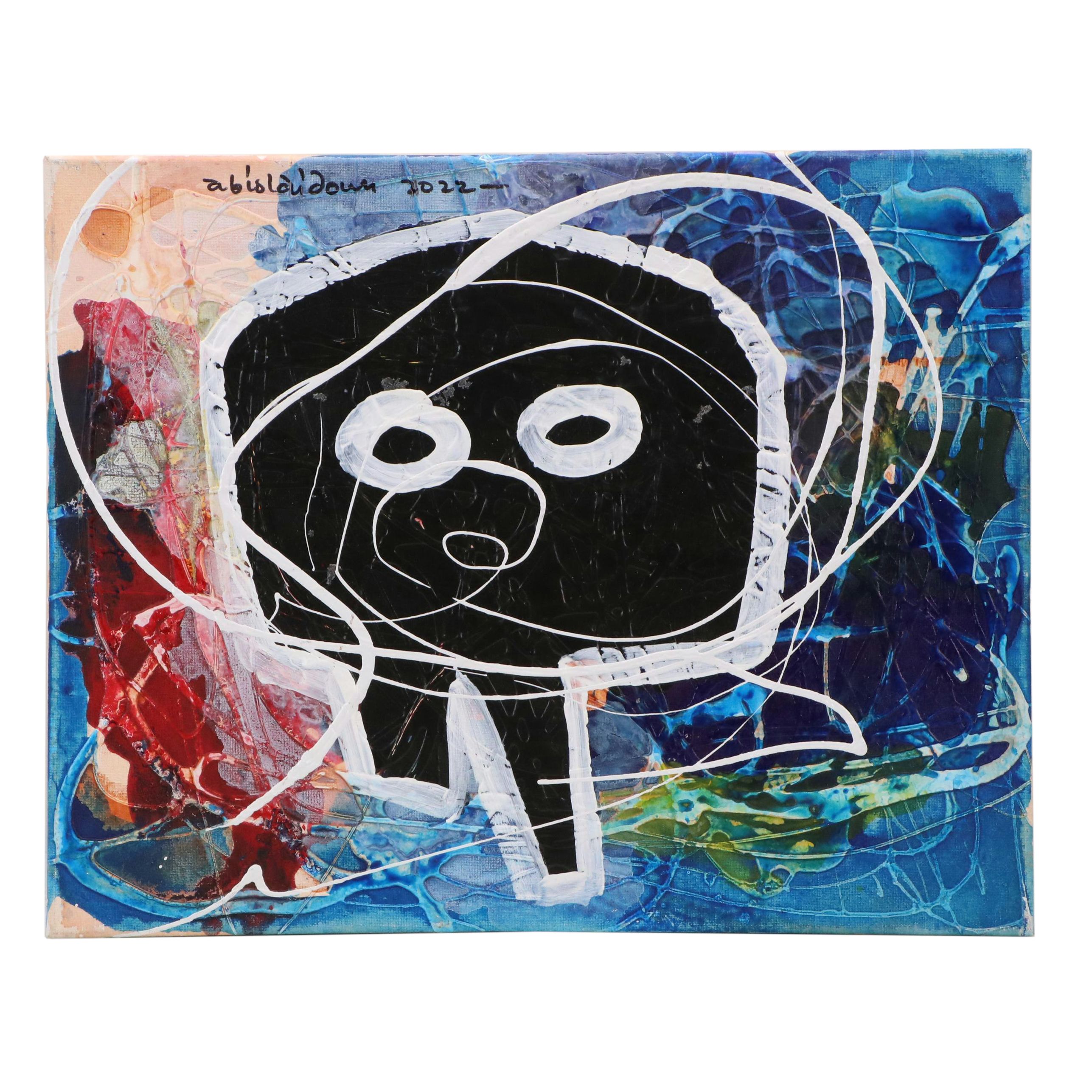 Abiola Idowu Stylized Acrylic Portrait "King," 2022