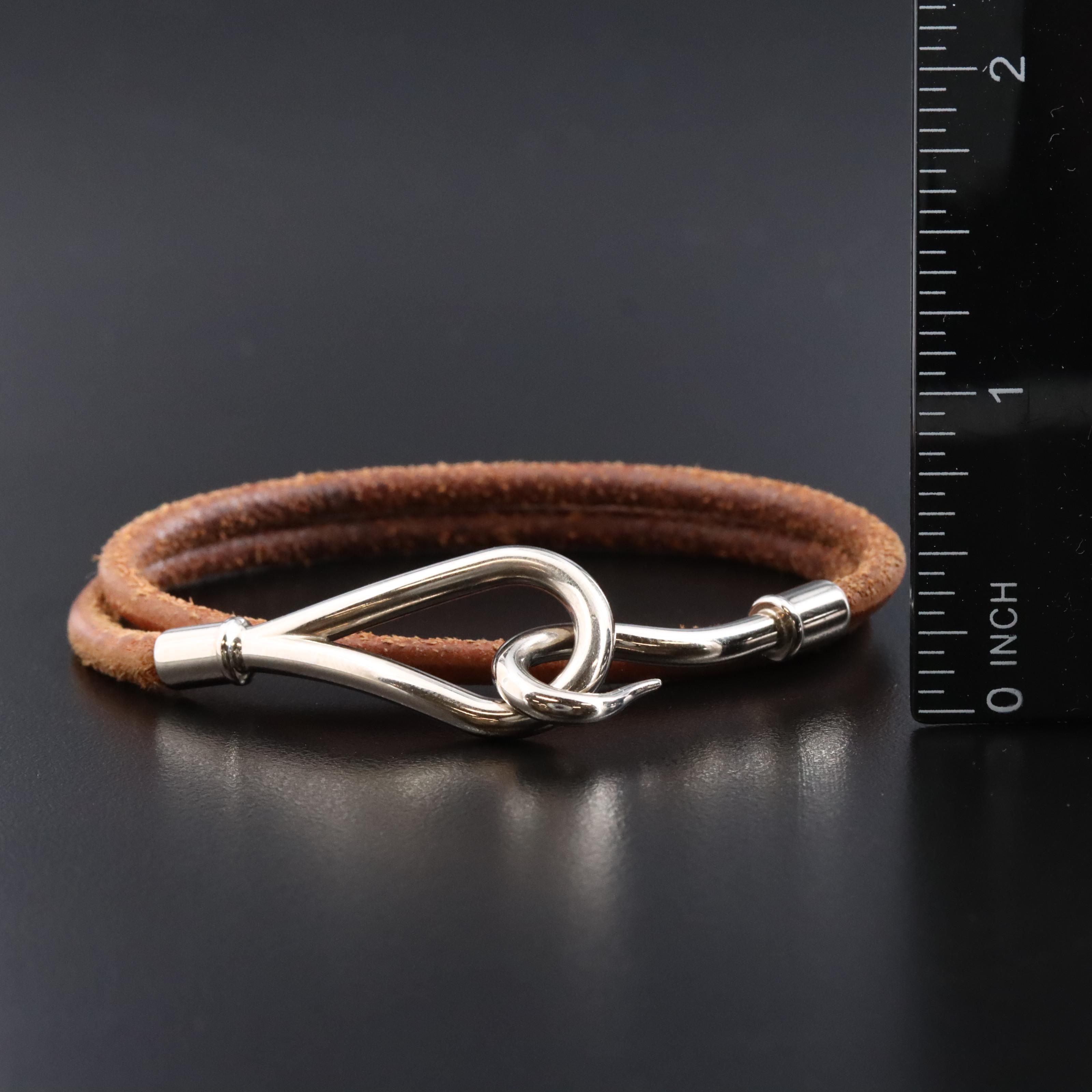 Hermès Jumbo Hook Leather Double Wrap Bracelet