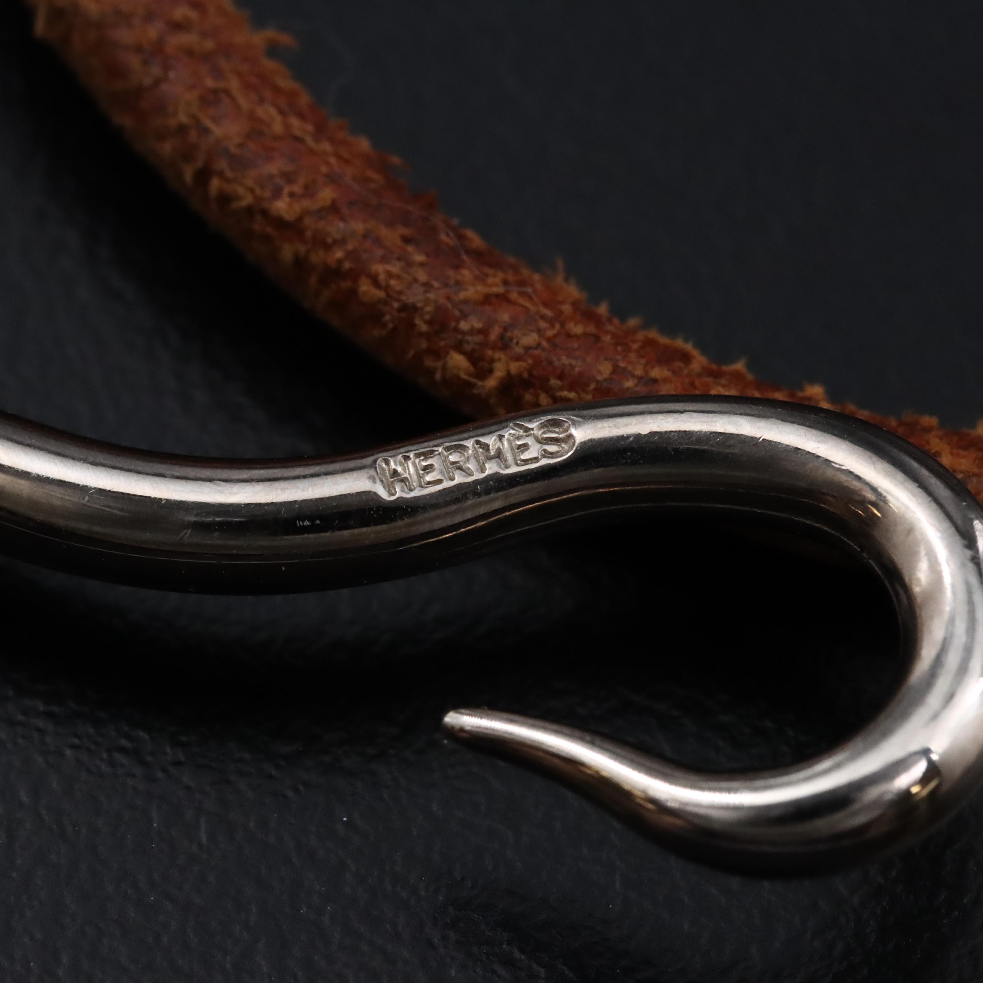 Hermès Jumbo Hook Leather Double Wrap Bracelet