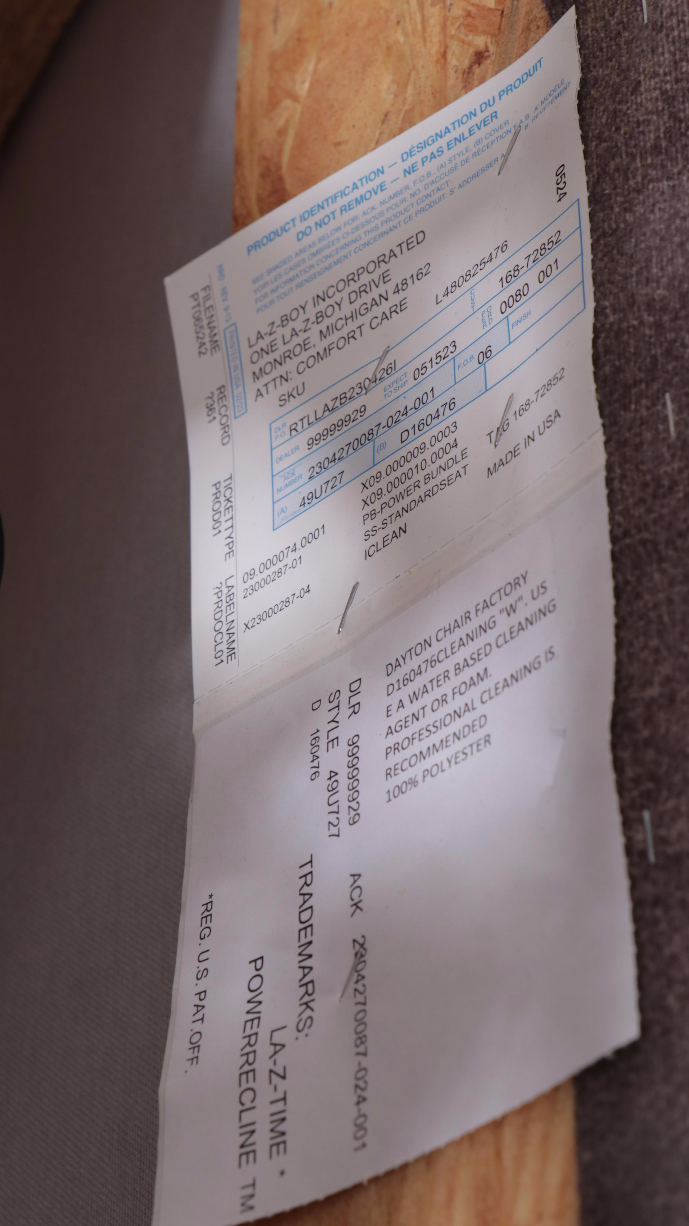 La-Z-Boy Overstuffed Upholstered Dual Power Recliner with Charging Ports