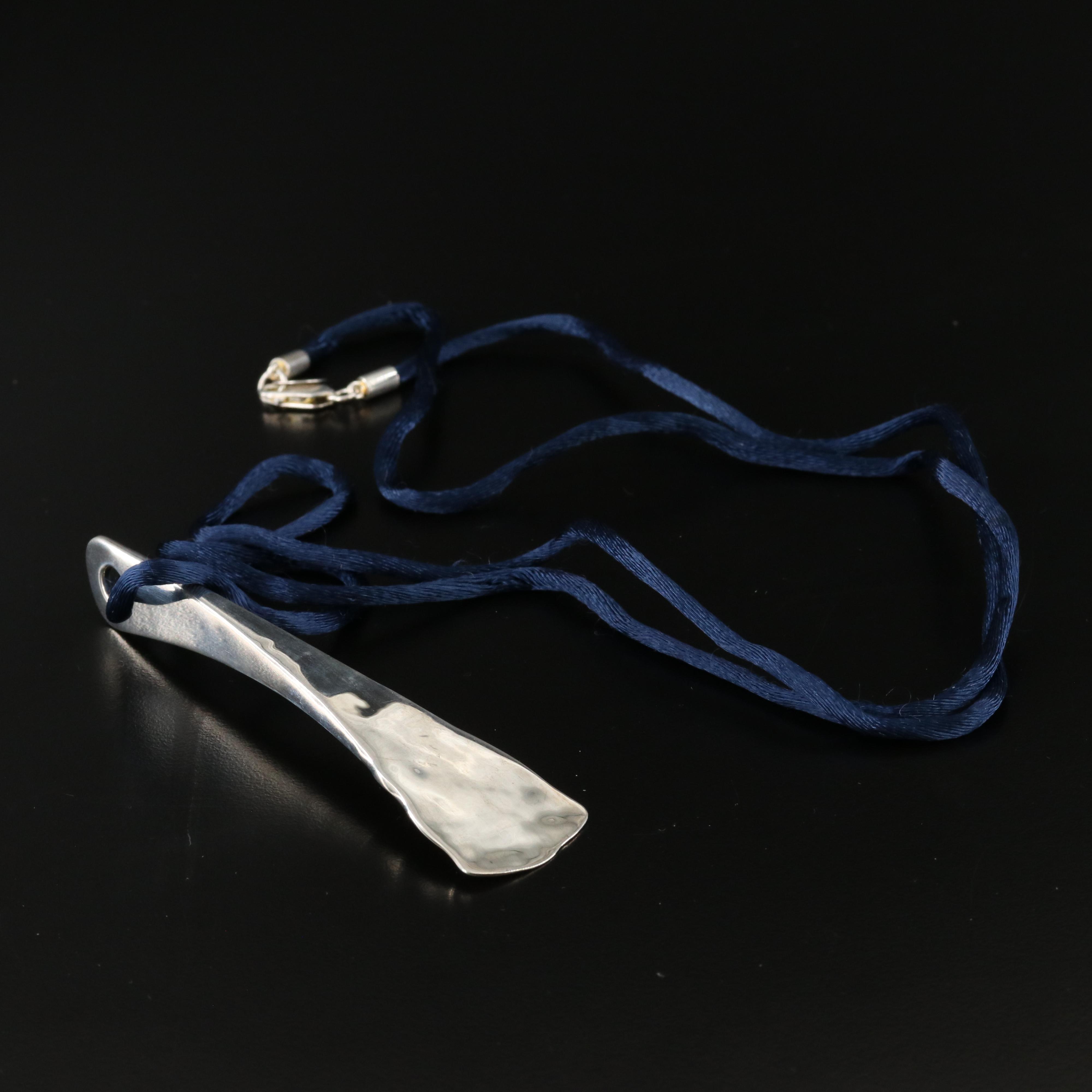 Robert Lee Morris Studio Sterling Tapered Pendant Necklace