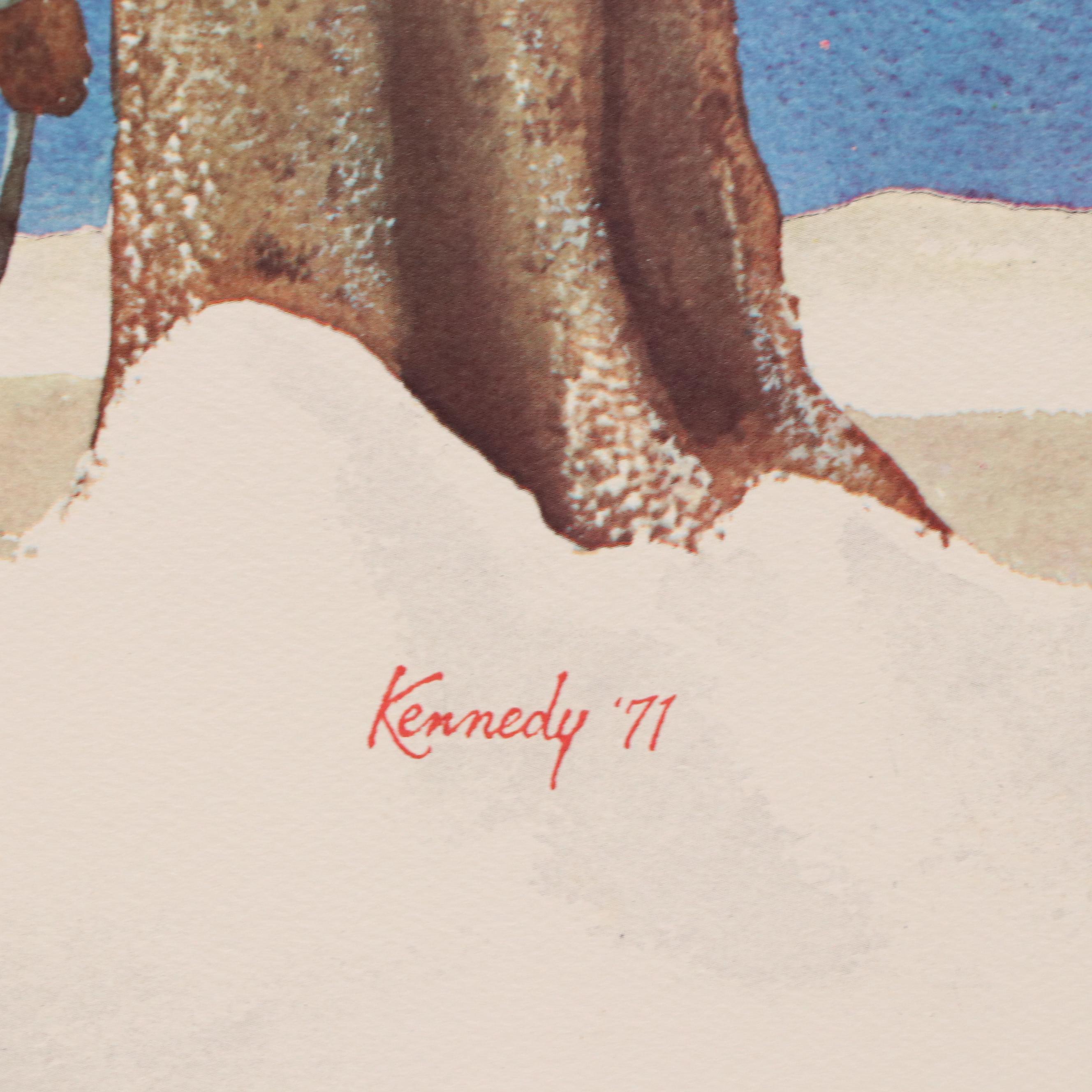 Offset Lithograph After Thomas E. Kennedy with Winter Delivery Scene, 1971