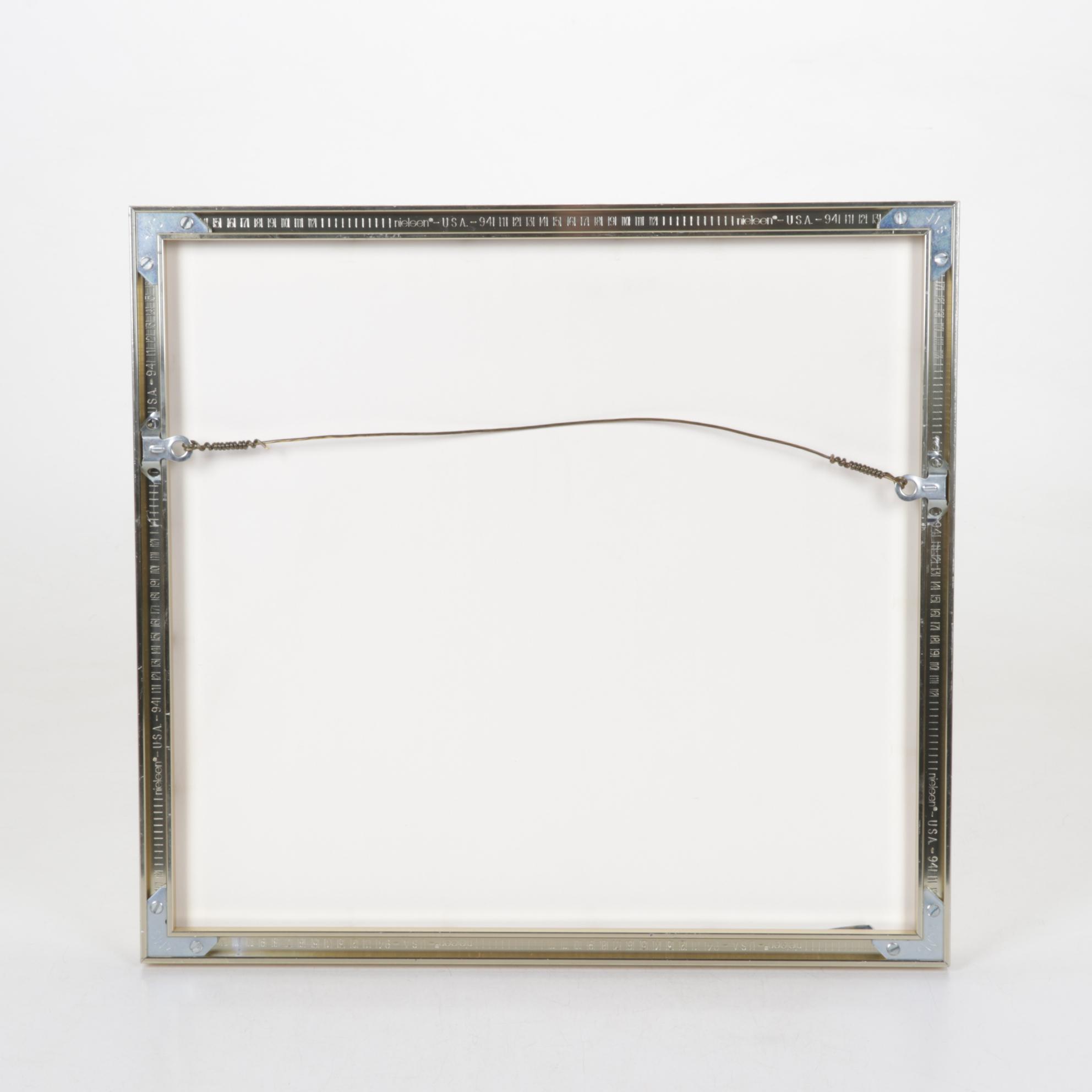 Coomba Gold and Neon Colored Metallic Mixed Media Collage, 21st C