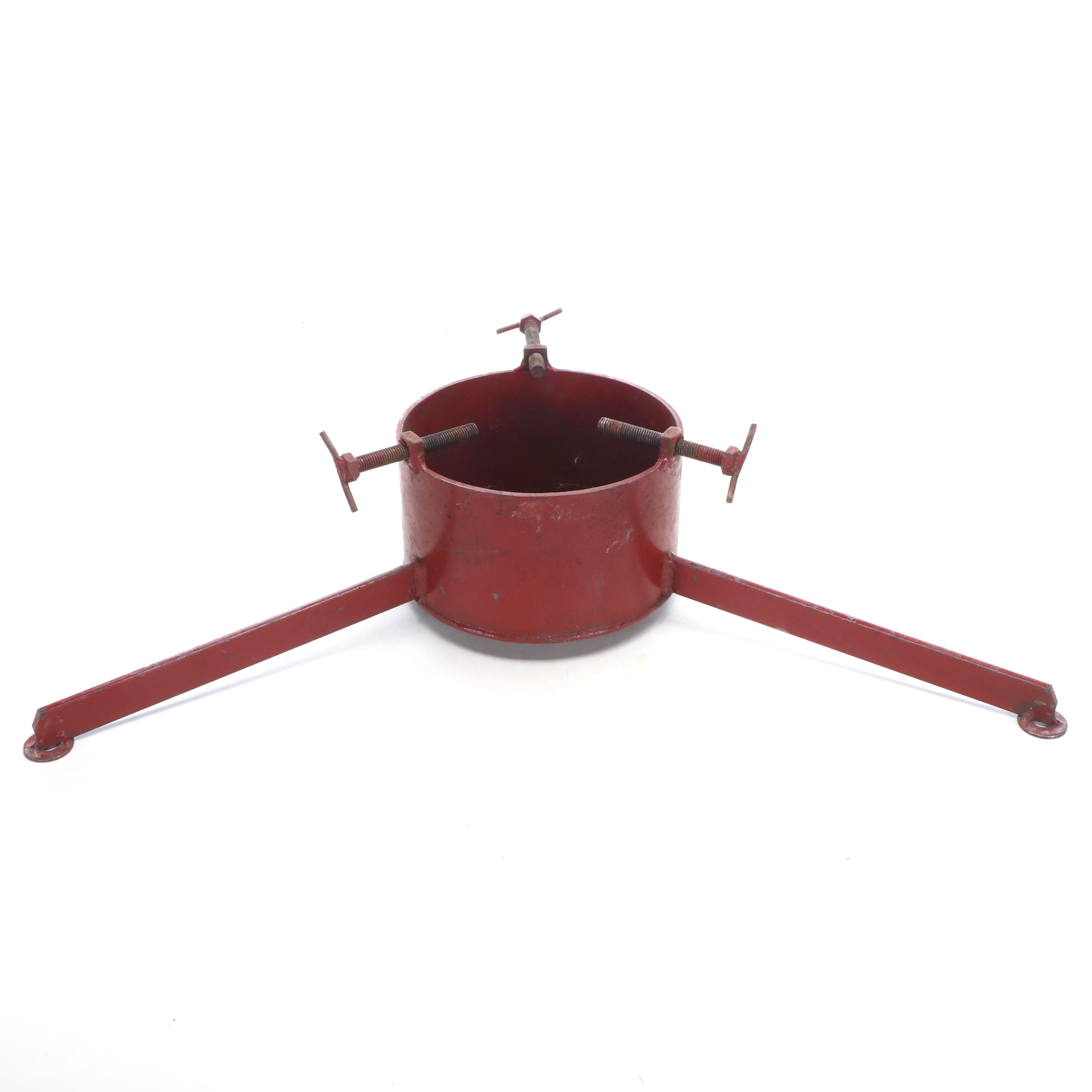 Vintage Painted Metal Christmas Tree Stand, Mid-20th Century