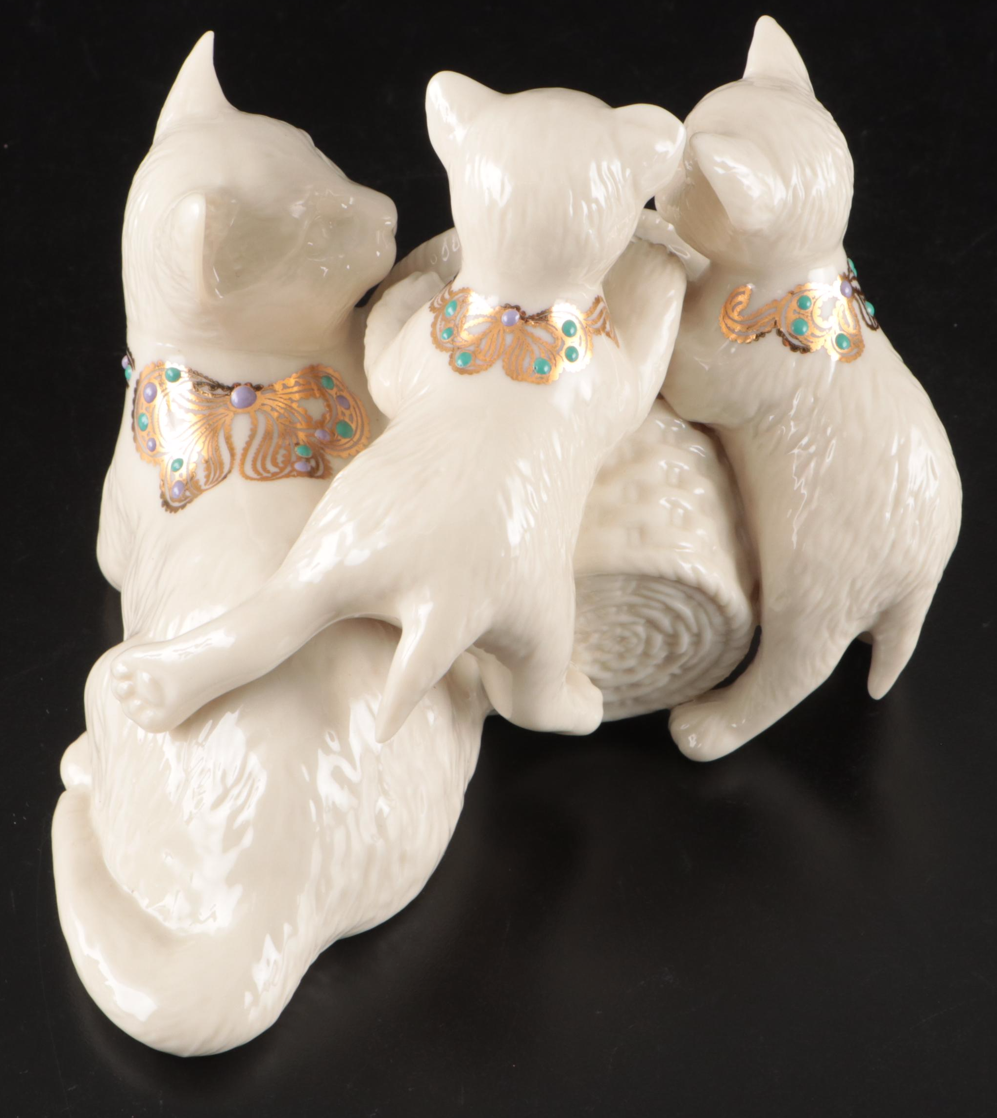 Lenox China Jewels Porcelain Cat, "Classic Ivory" Lighthouse, and More Figurines