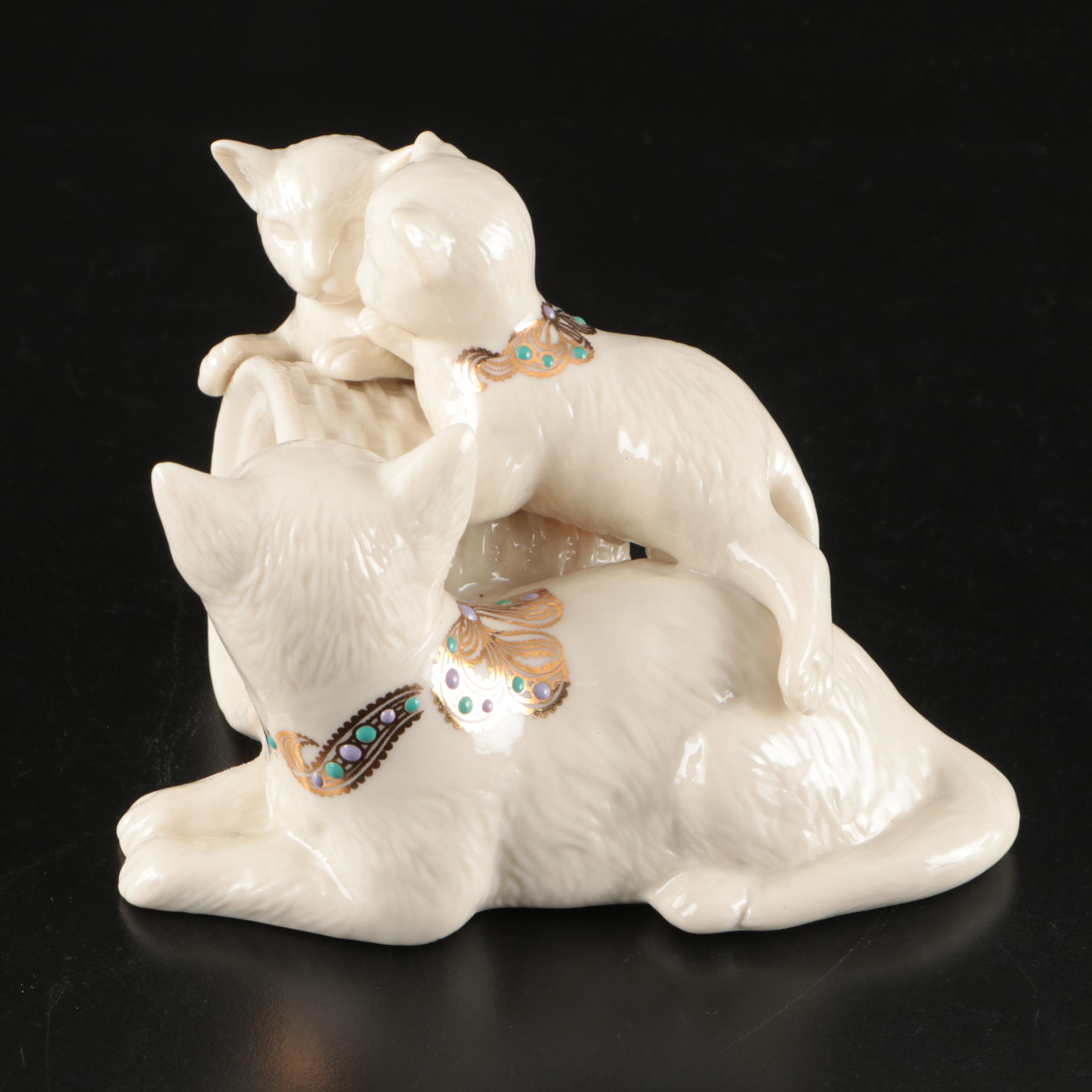 Lenox China Jewels Porcelain Cat, "Classic Ivory" Lighthouse, and More Figurines