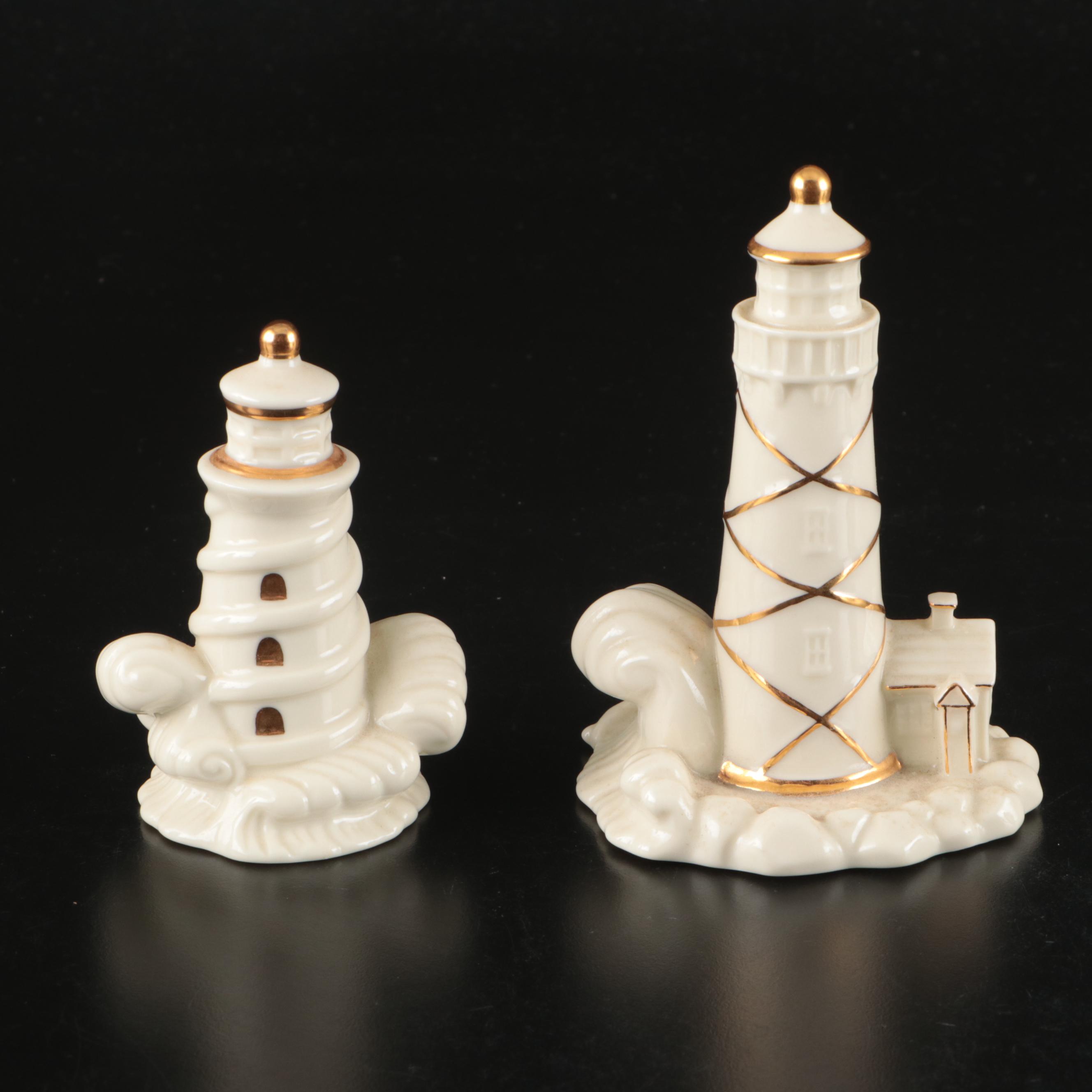 Lenox China Jewels Porcelain Cat, "Classic Ivory" Lighthouse, and More Figurines