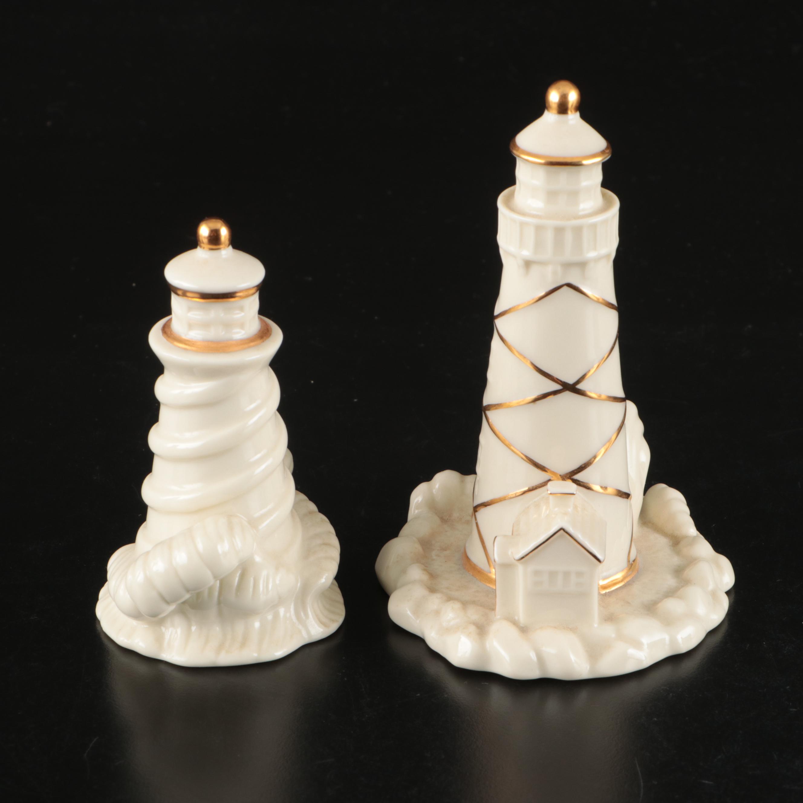 Lenox China Jewels Porcelain Cat, "Classic Ivory" Lighthouse, and More Figurines