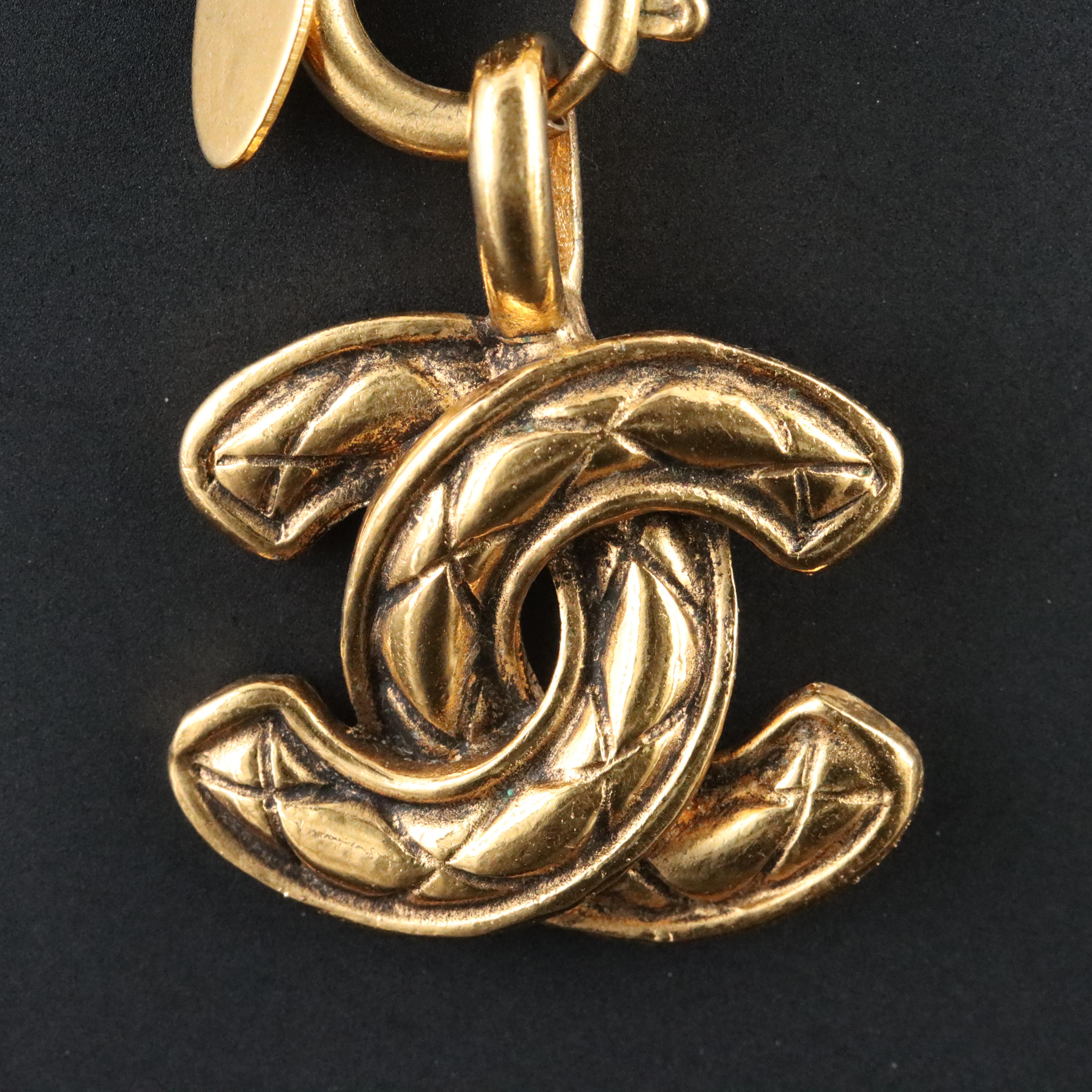 Chanel CC Matelassé Logo Necklace