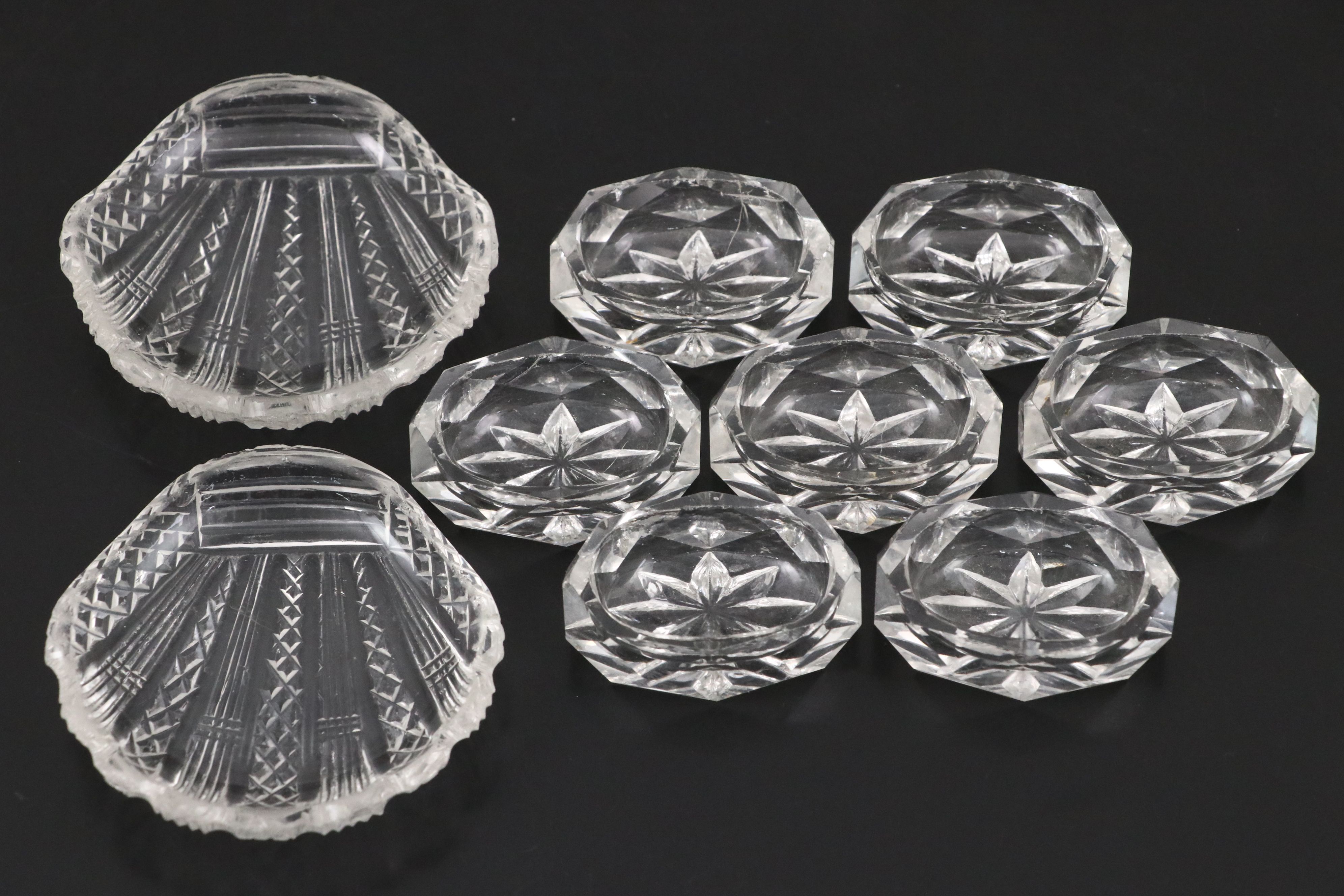 American Brilliant Cut Crystal Vase, Crystal Salt Cellars, and More Table Décor