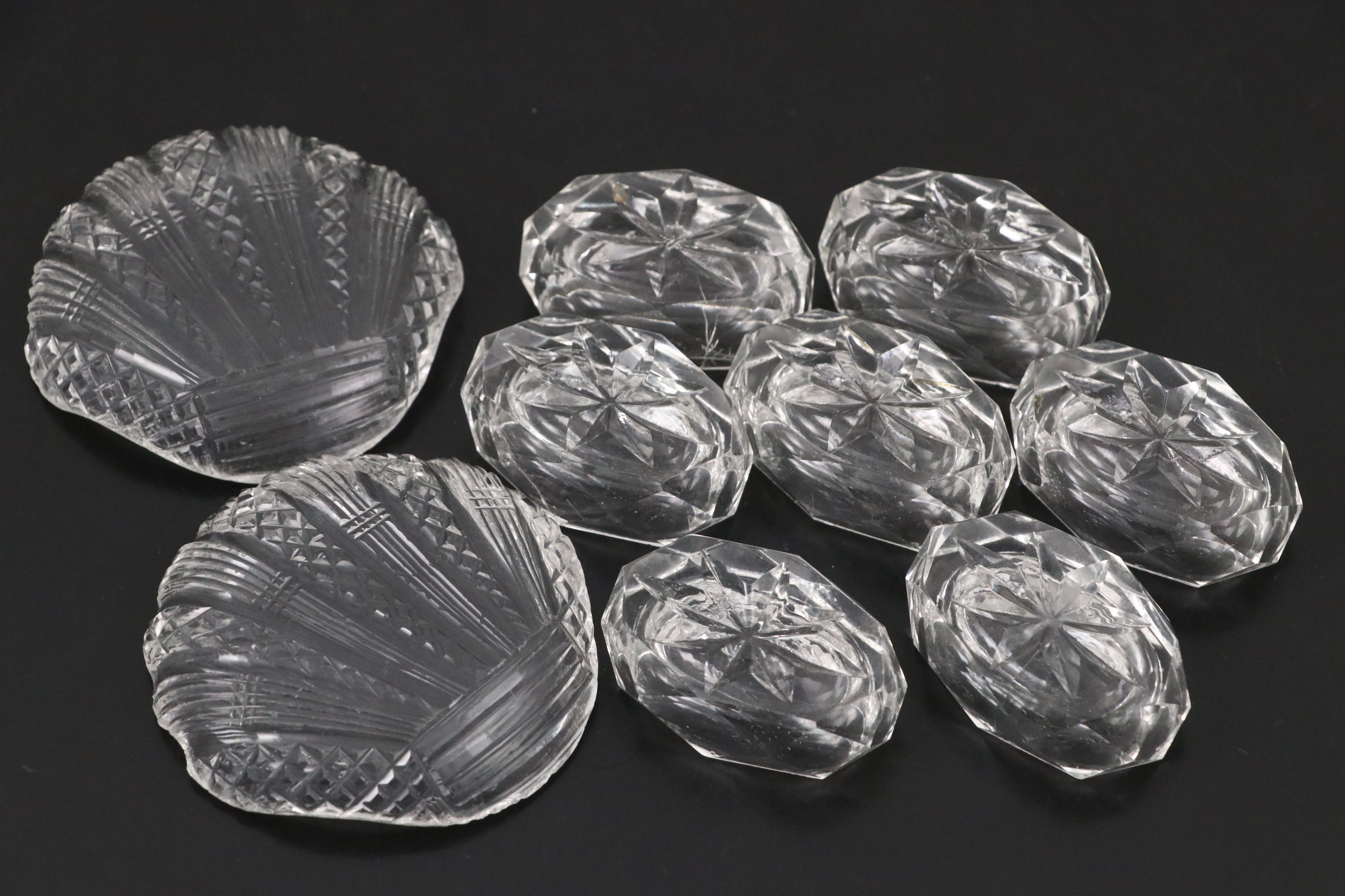 American Brilliant Cut Crystal Vase, Crystal Salt Cellars, and More Table Décor