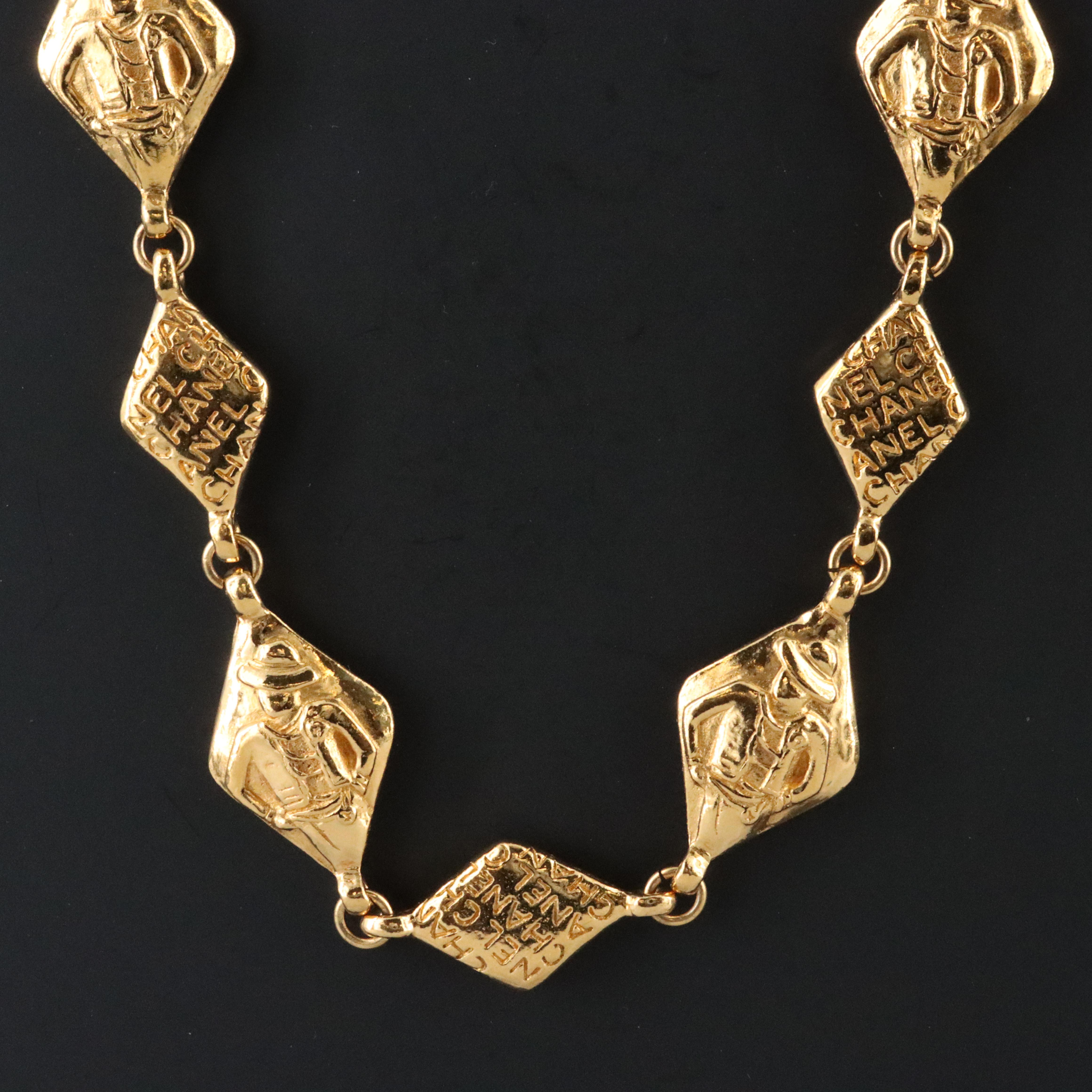 Chanel Rhombus Link Necklace Vintage